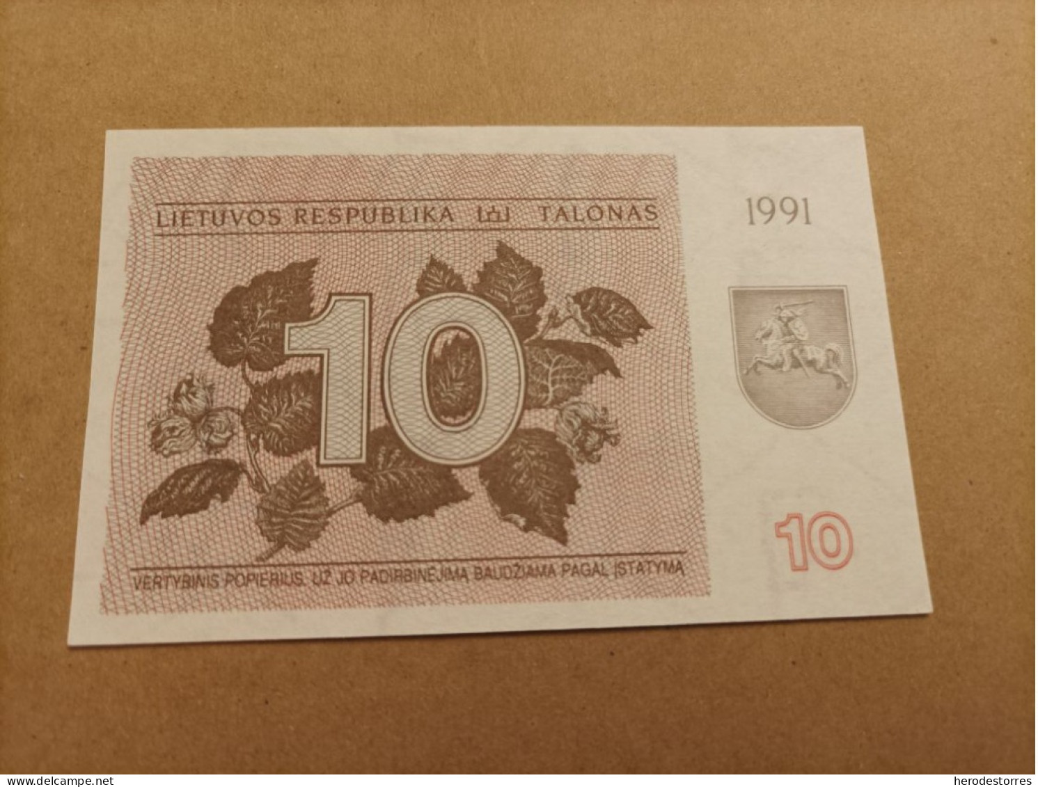 Billete De Lituania De 10 Talonas, Año 1991, UNC - Litouwen