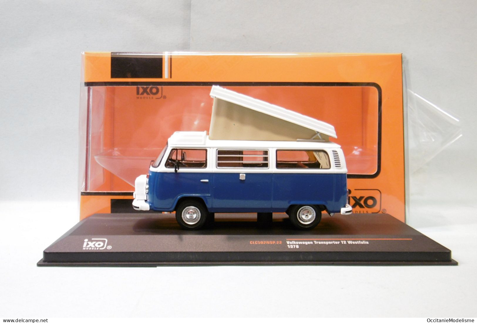 Ixo - VW VOLKSWAGEN TRANSPORTER T2 WESTFALIA 1978 Bleu Et Blanc Réf. CLC502NSP.22 NBO Neuf 1/43 - Ixo