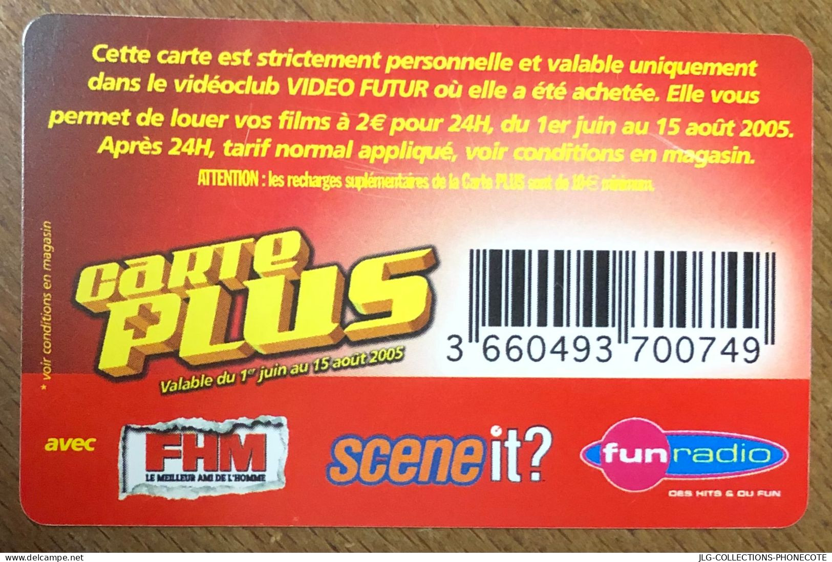 VIDEO FUTUR BENJAMIN GATES CINEMA PAS TELECARTE TELEFONKARTE SCHEDA TARJETA PHONECARD PREPAID PREPAYÉE CALLING CARD - Abonnement