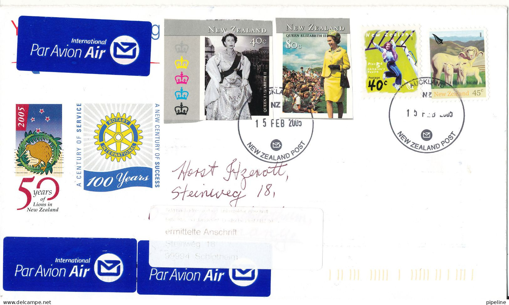 New Zealand Cover Sent Air Mail To Germany 15-2-2005 Topic Stamps - Briefe U. Dokumente