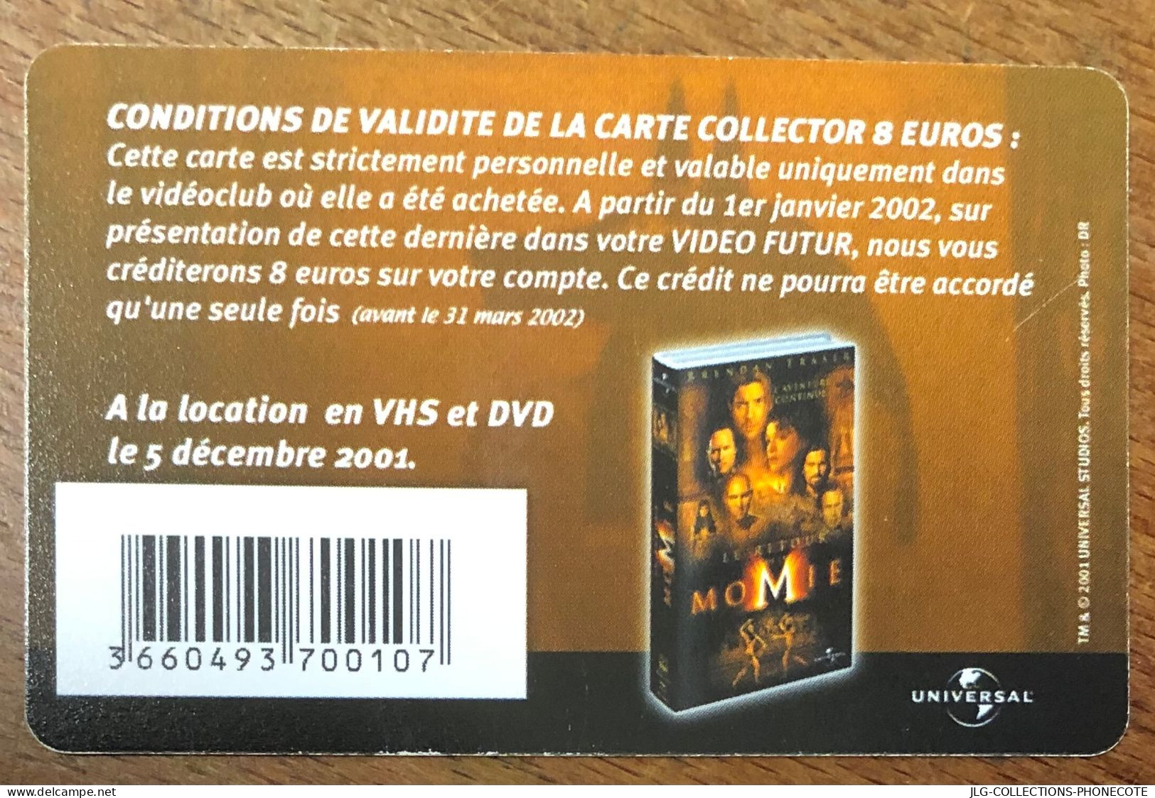 VIDEO FUTUR CARTE STAR LA MOMIE CINEMA FILM PAS NO TELECARTE TELEFONKARTE SCHEDA TARJETA PHONECARD PREPAID CARD - Abbonamento