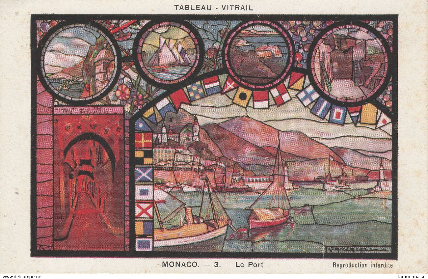 MONACO - Tableau Vitrail - Le Port - Port
