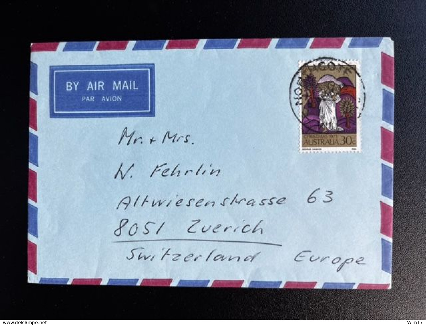 AUSTRALIA 1973? AIR MAIL LETTER NORTHCOTE TO ZURICH AUSTRALIE - Lettres & Documents