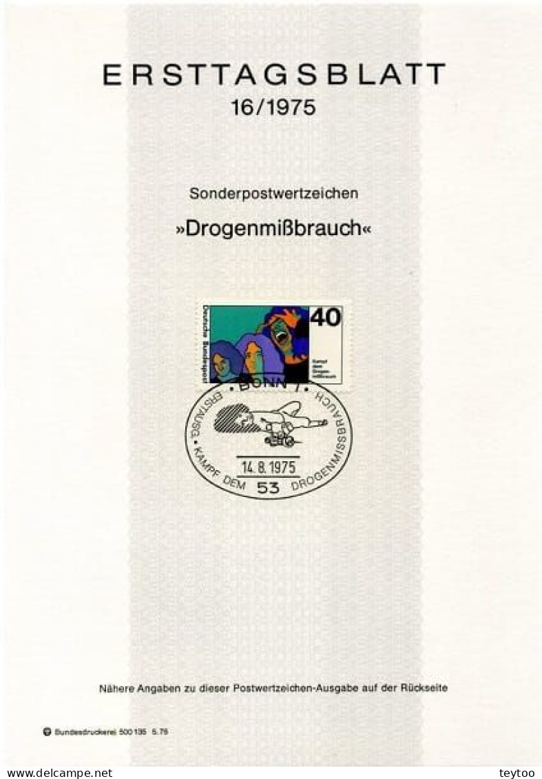 D0123# Alemania 1975. [ETB] Campaña Contra Las Drogas (N) - 1974-1980