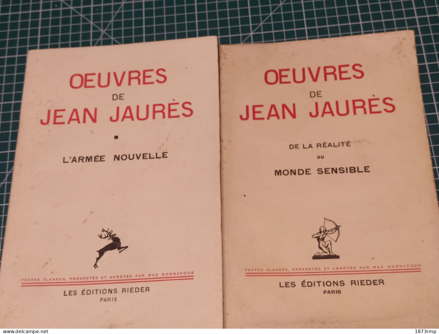 JEAN JAURES, 2 LIVRES DONT L'ARMEE NOUVELLE, EDITIONS RIEDER - Frans