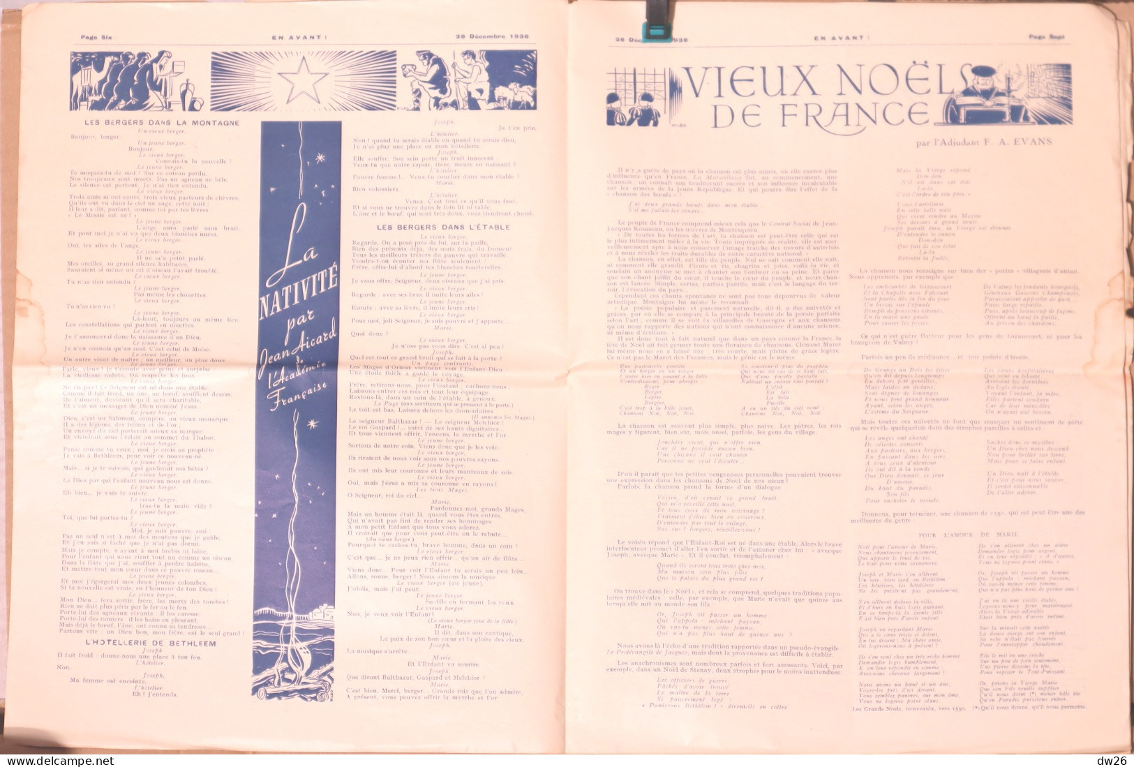 Journal Hebdomadaire: En Avant, Noël Décembre 1936 - Religion Catholique, Edition Armée Du Salut - Otros & Sin Clasificación