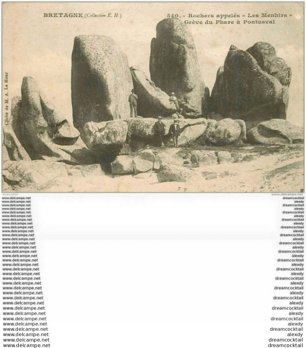 DOLMENS ET MENHIRS. 29 Brignogan. Rochers Appelés Les Menhirs Grève Du Phare à Pontusval Vers 1900 Animation - Dolmen & Menhirs