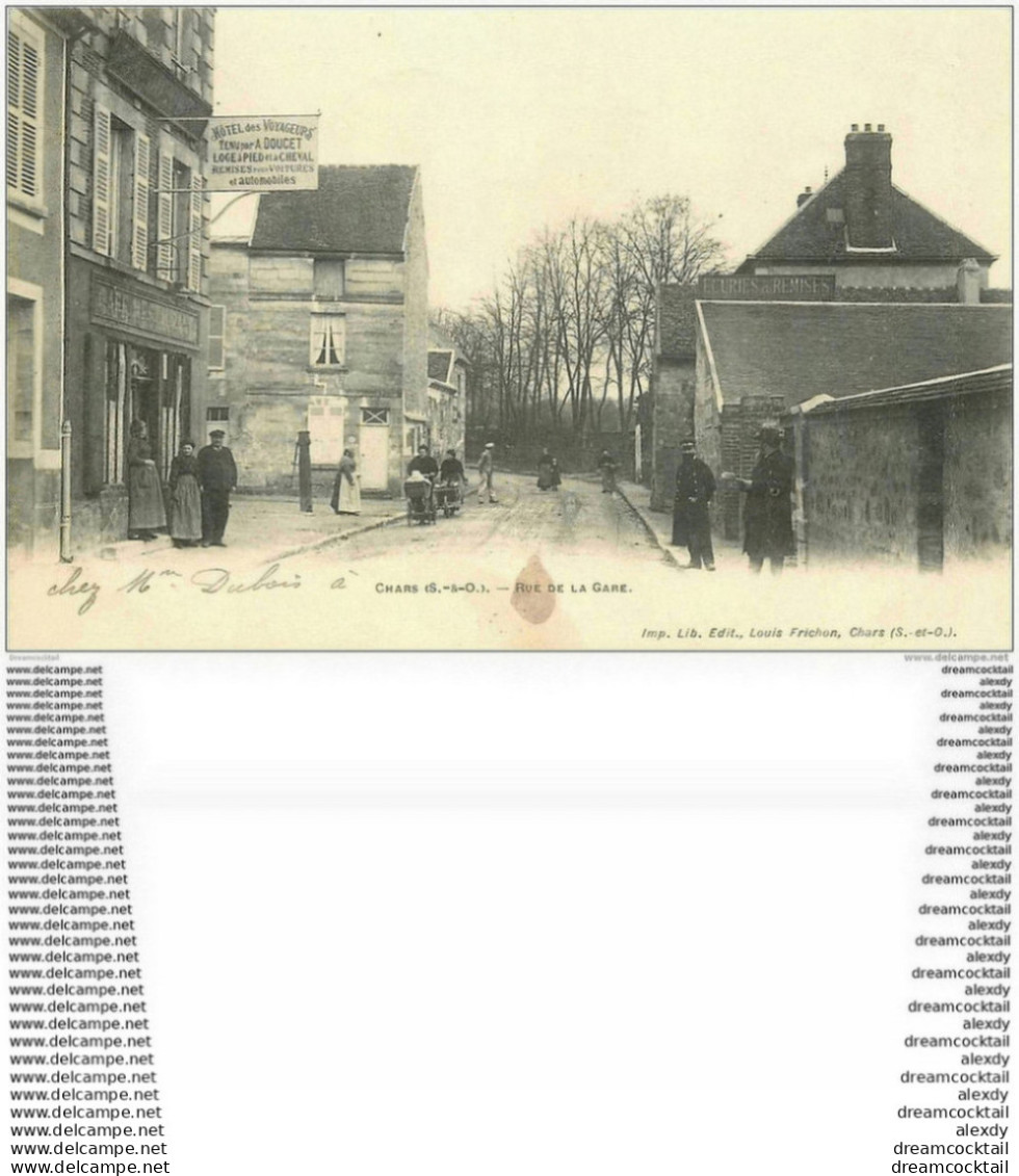 95 CHARS. Hôtel Des Voyageurs Rue De La Gare 1904 - Chars