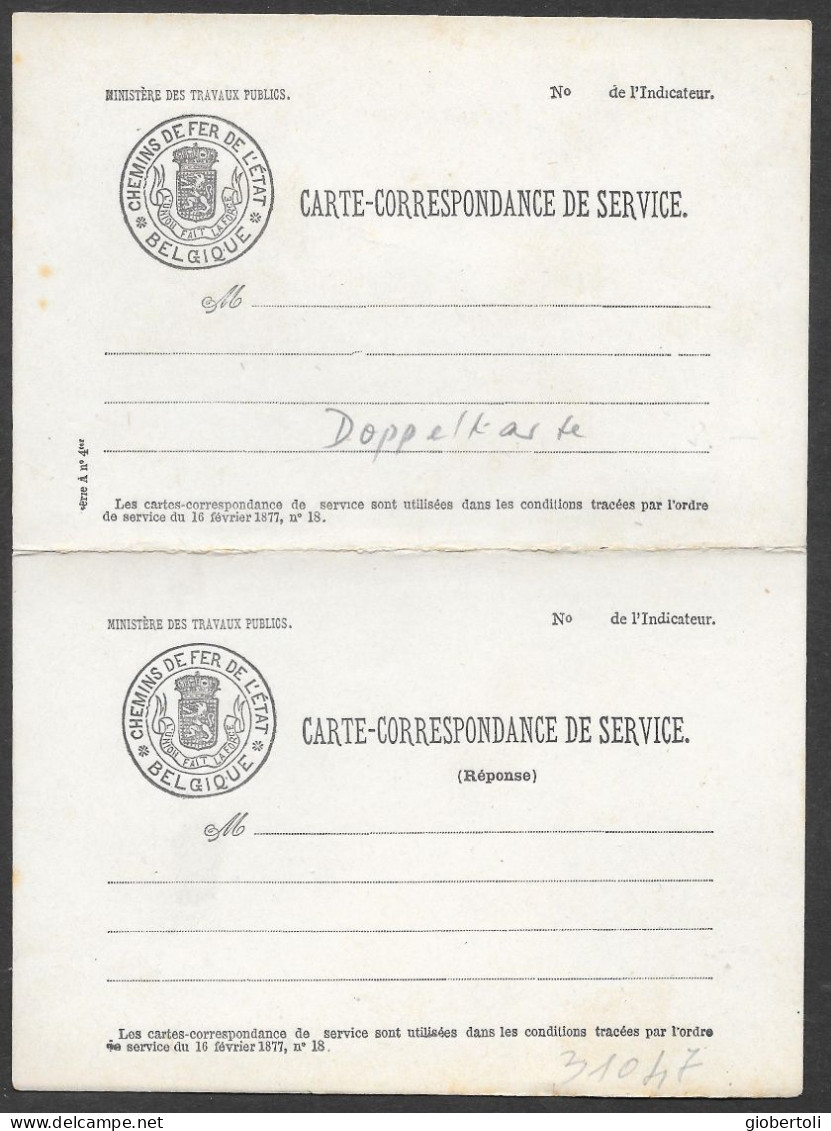 Belgio/Belgium/Belgique: Intero Di Servizio, Stationery Of Service, Entier De Service, Stemma, Coat Of Arms,  Armoiries - Sonstige & Ohne Zuordnung