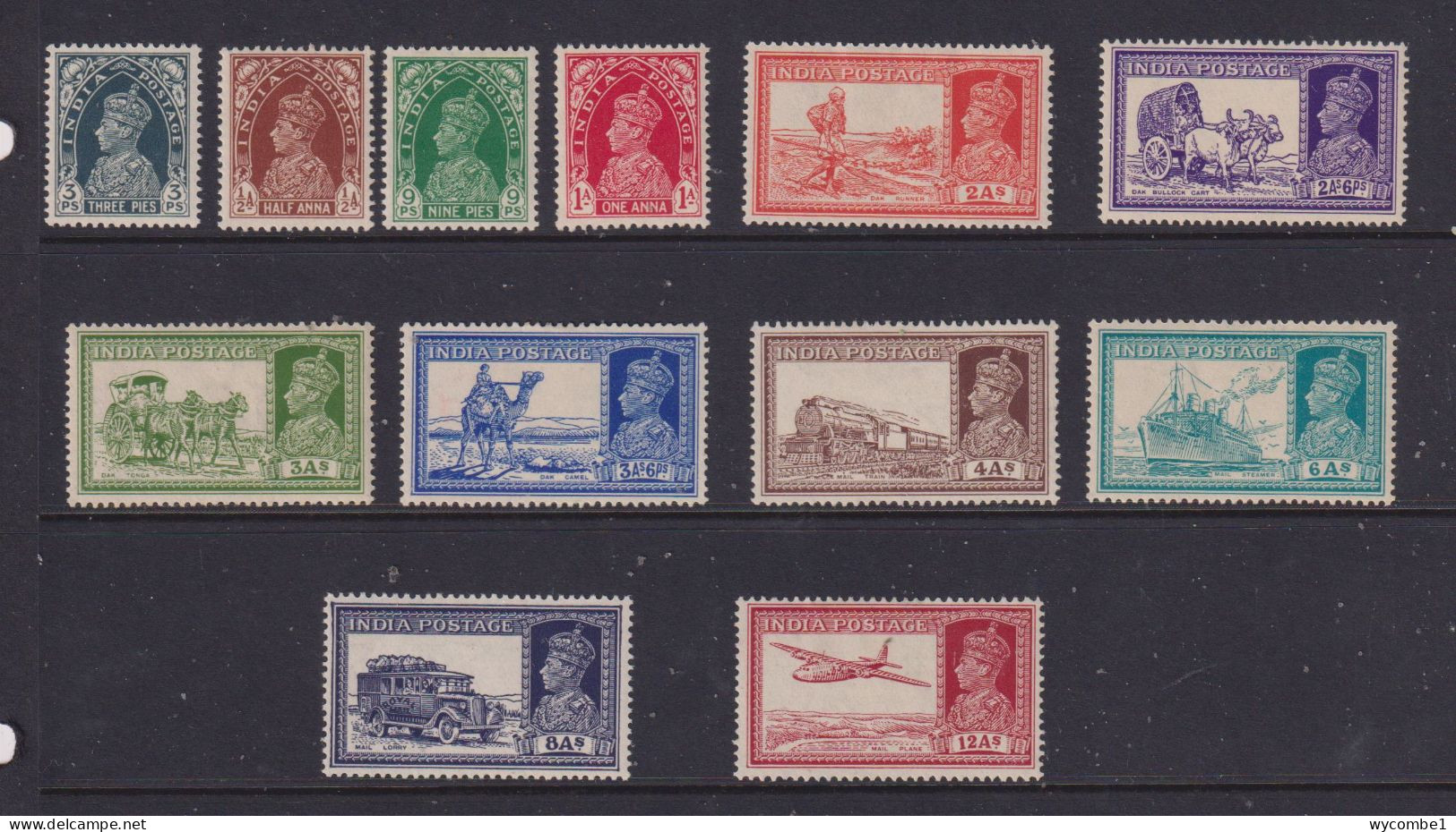 INDIA - 1937 George VI Multiple Star Watermark Set Hinged Mint - 1936-47 Roi Georges VI