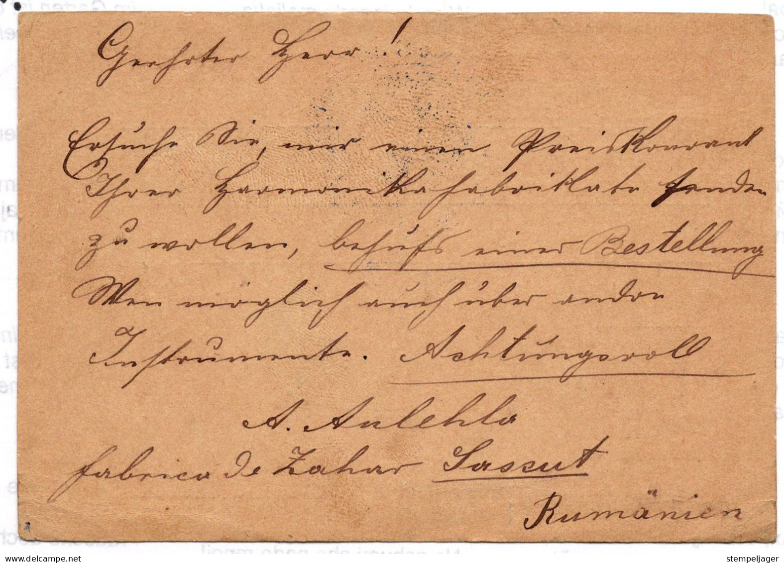 1894 Wien BESTELLT  63  7/3 (= Bernardgasse) Auf Postkarte Rumänien Sascut - Briefe U. Dokumente