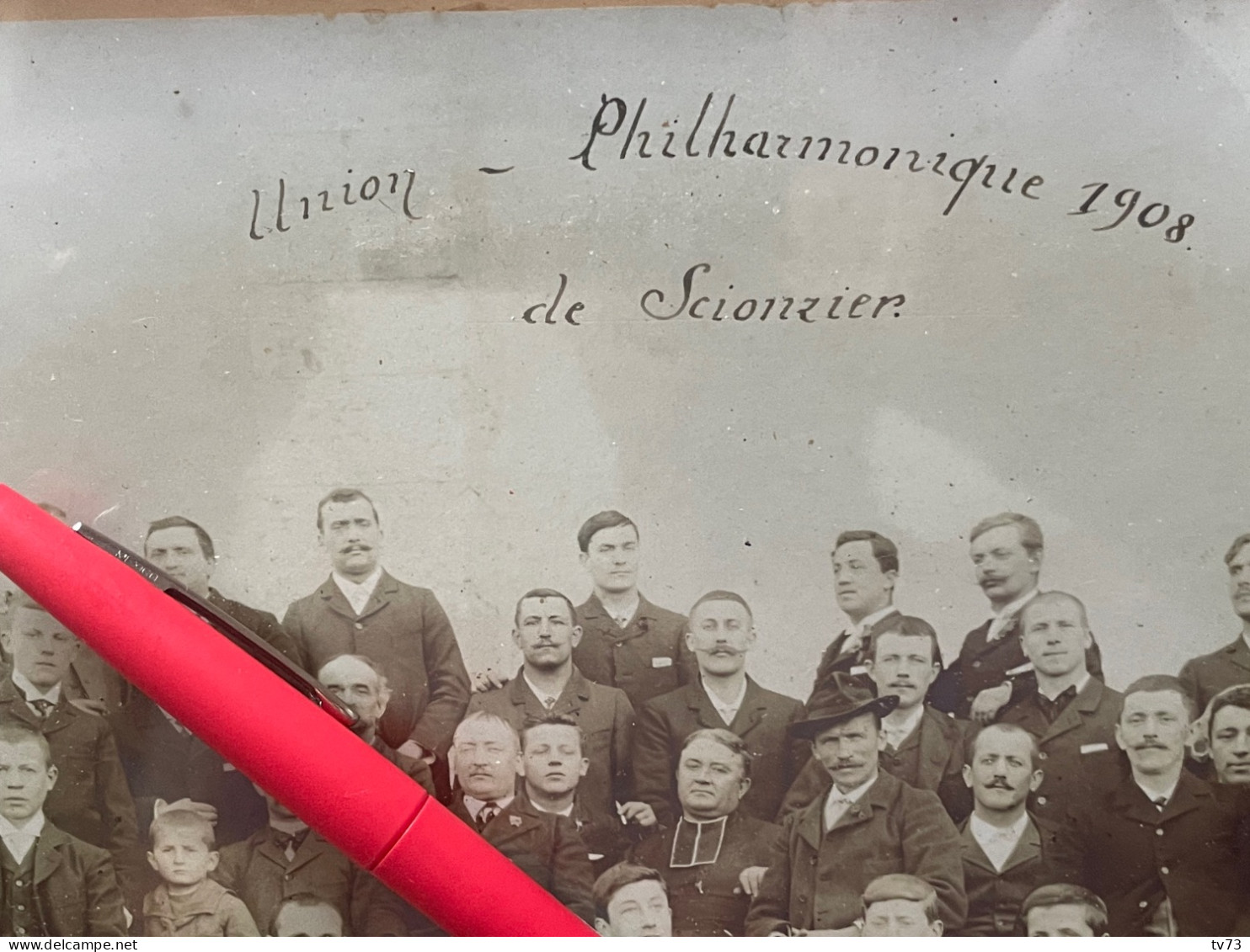 Rare - SCIONZIER Photo Encadrée Sous Verre - Union Philarmonique 1908 - Haute Savoie - Livraison Offerte - Scionzier