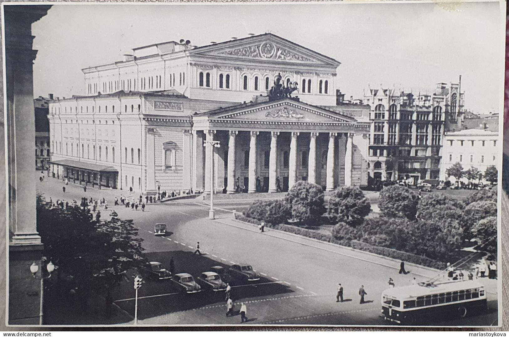 Ansichtskarte, Par Avion, Moskau Nach DE, 1955, Stempel International, Großtheater, - Oblitérés