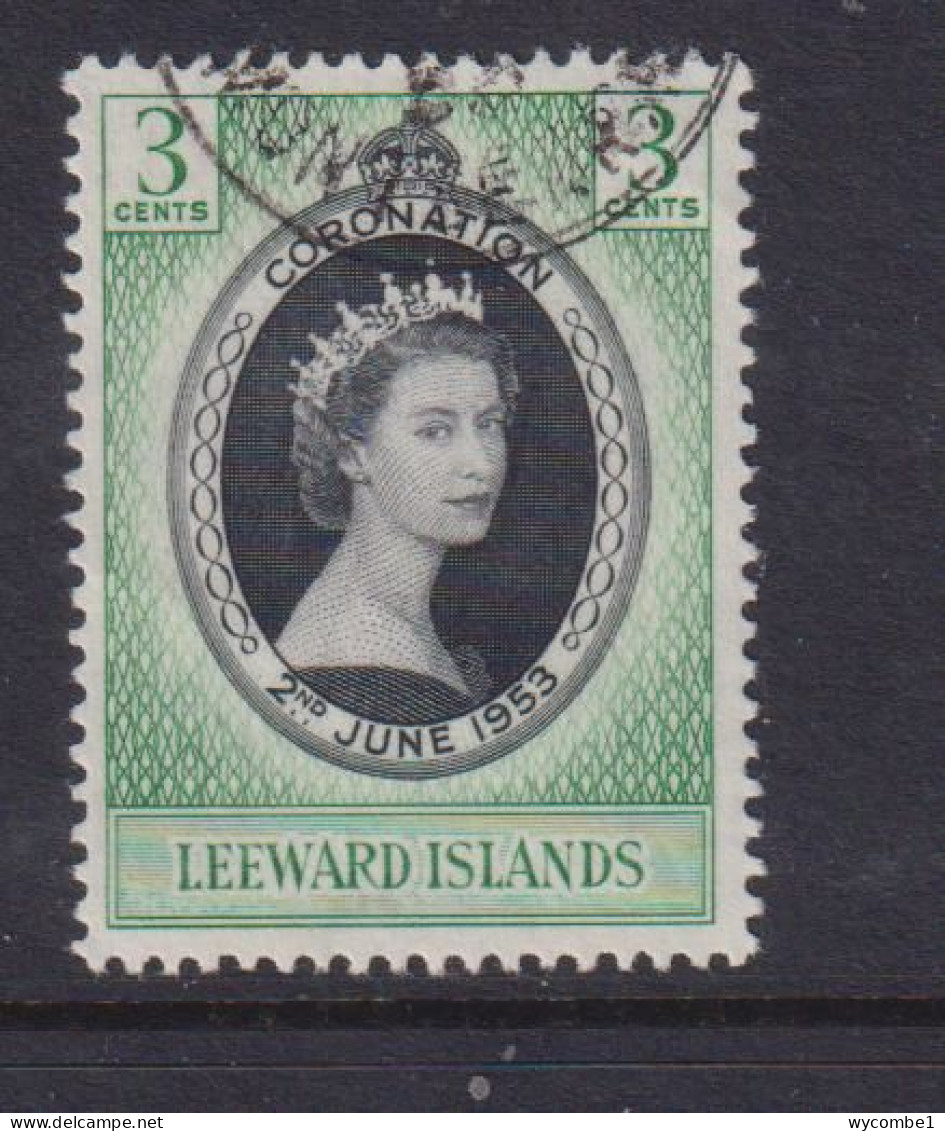 LEEWARD ISLANDS - 1953 Coronation 3c Used As Scan - Leeward  Islands