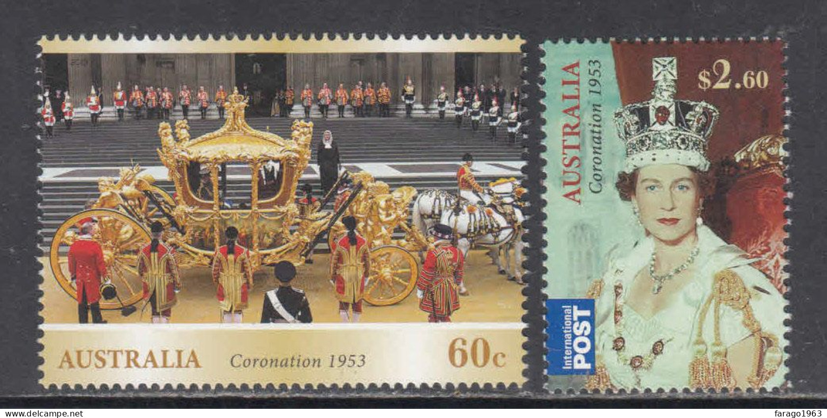 2013 Australia QEII Coronation Anniversary Royalty  Complete Set Of 2 MNH @ BELOW FACE VALUE - Ongebruikt