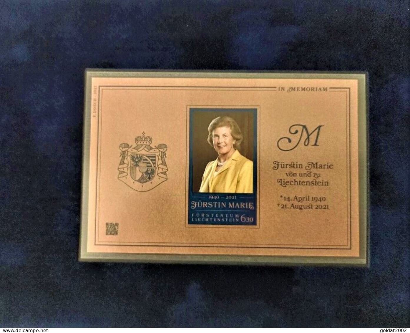 Liechtenstein 2022, Crypto Stamp , Princess Marie Of Liechtenstein   , MNH ** , Unusual - Neufs