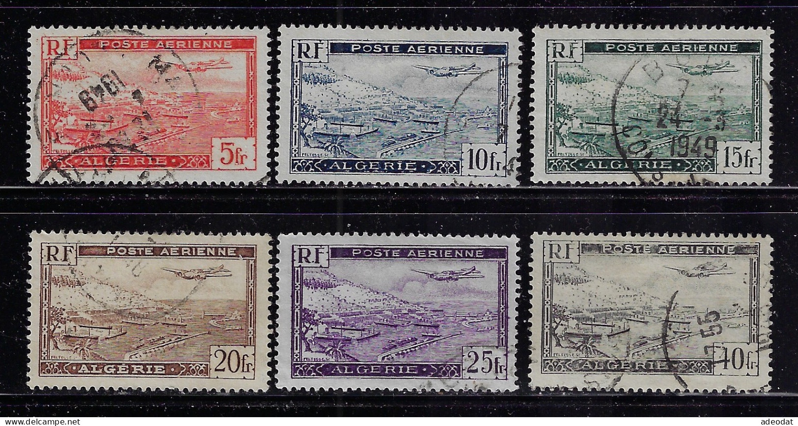 ALGERIA 1946 AIRMAIL  SCOTT #C1-C6 USED CV - Luchtpost