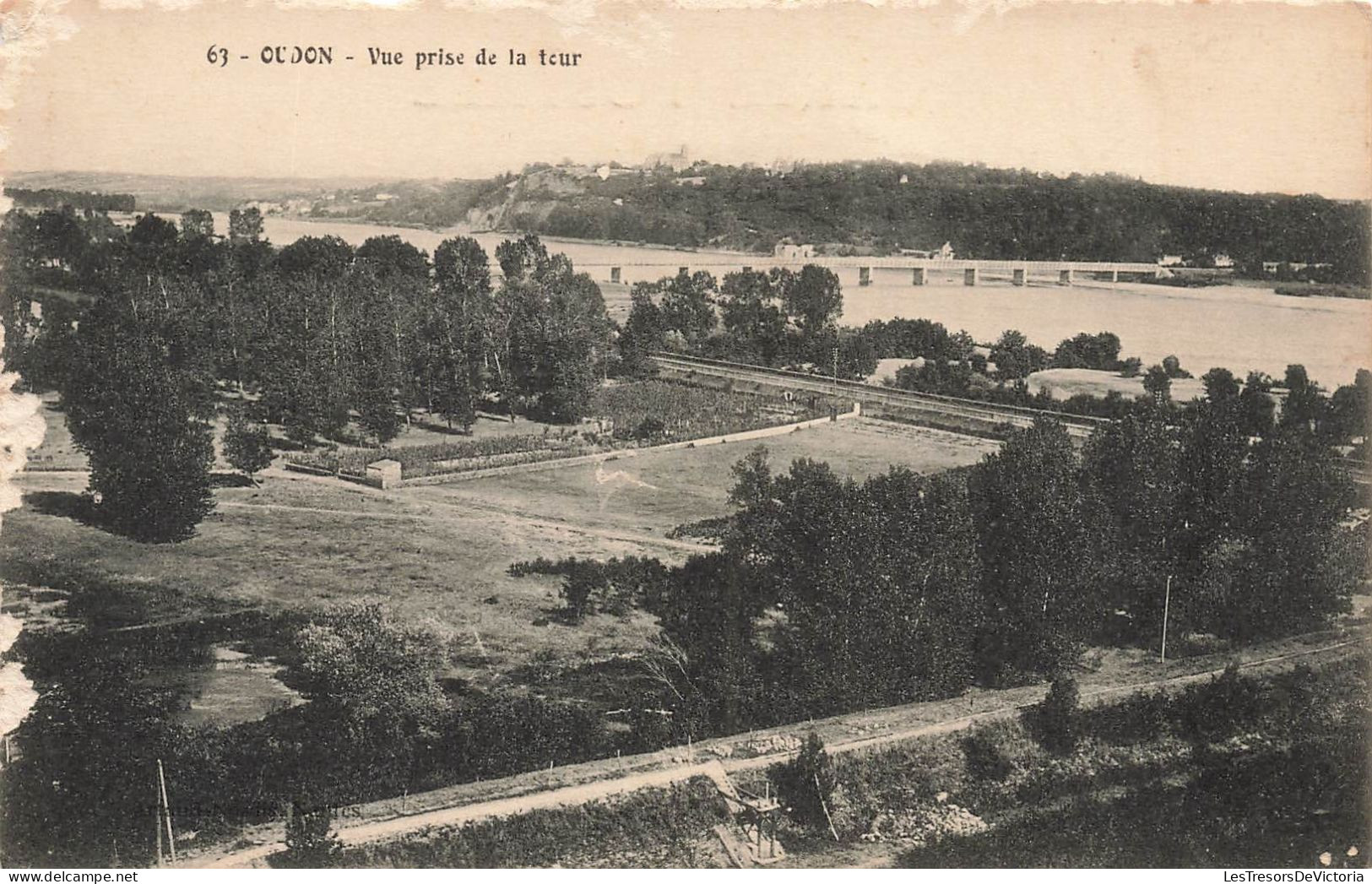 FRANCE - Oudon - Vue Prise De La Tour - Pont - Campagne - Carte Postale Ancienne - Oudon