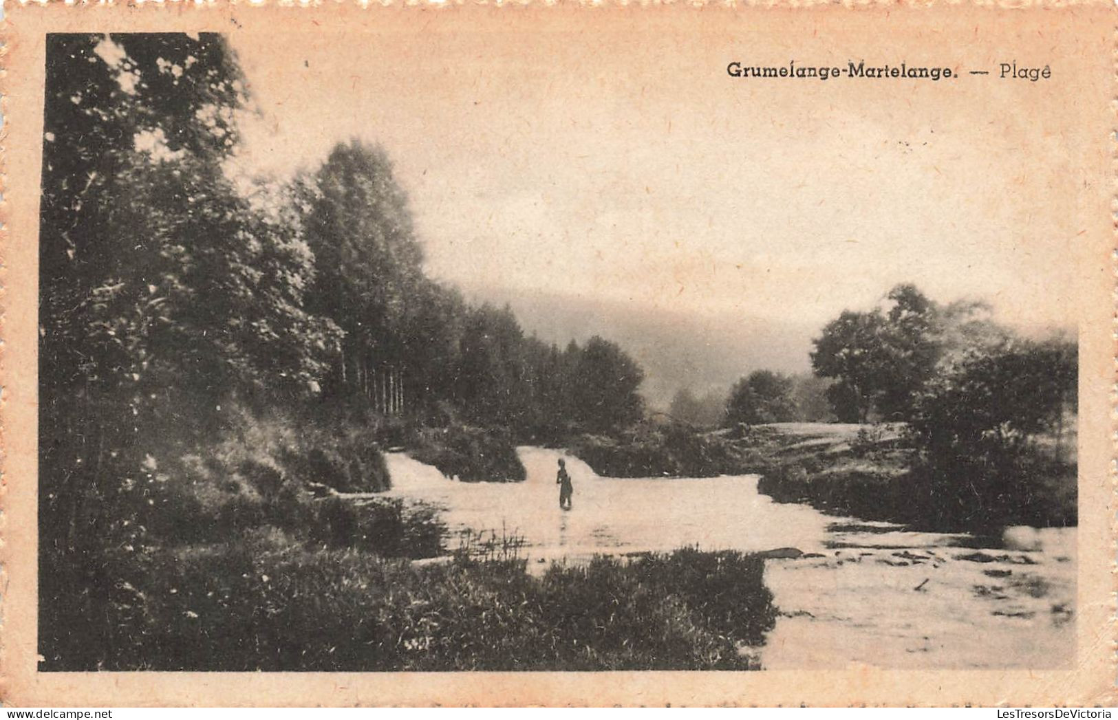 BELGIQUE - Grumelange Martelange - Plage - Personne Se Baignant - Carte Postale Ancienne - Martelange