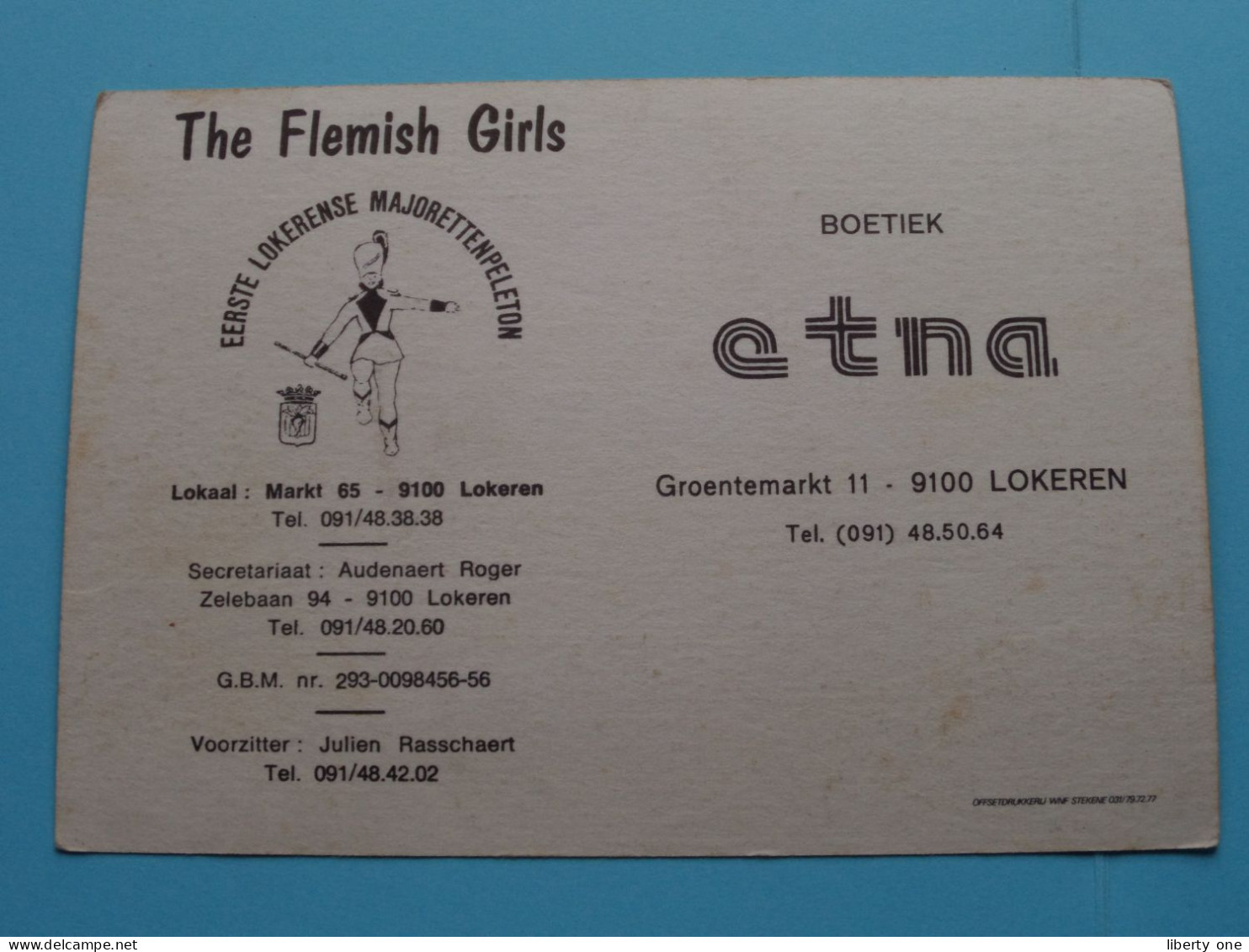 The FLEMISH GIRLS Majoretten ( Edit.: Publikaart Boetiek ETNA Lokeren ) 1972 > Daknam ( Zie Scans ) Licht GEKREUKT ! - Lokeren