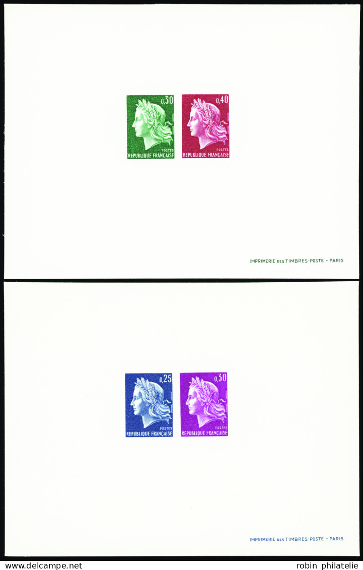 France épreuves Timbres D'usage Courant N°1535/1536B   Marianne De Cheffer 2 épreuves Collectives    - 1962-1965 Hahn (Decaris)