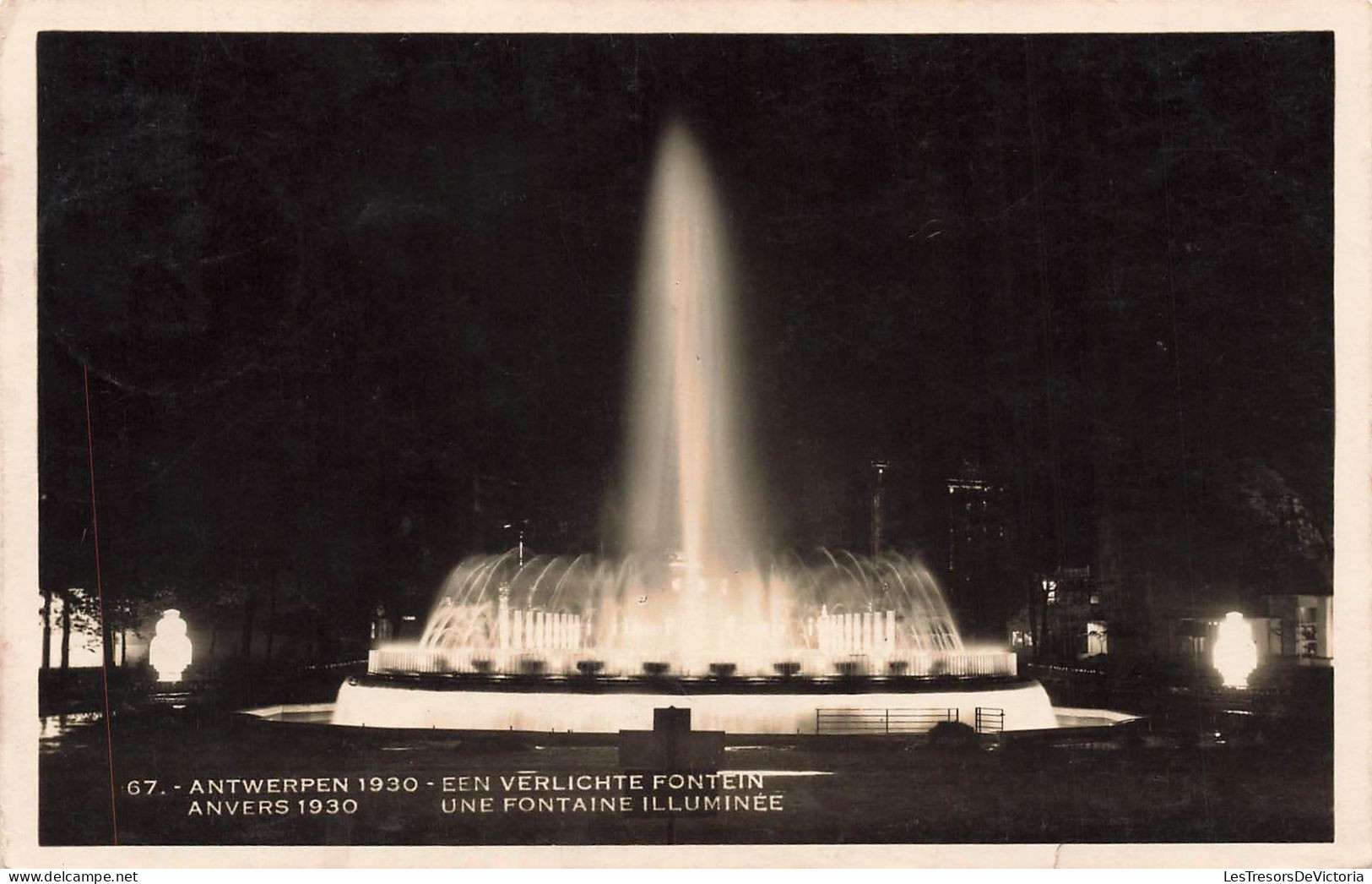 BELGIQUE - Anvers - Une Fontaine Illuminée - Carte Postale Ancienne - Andere & Zonder Classificatie