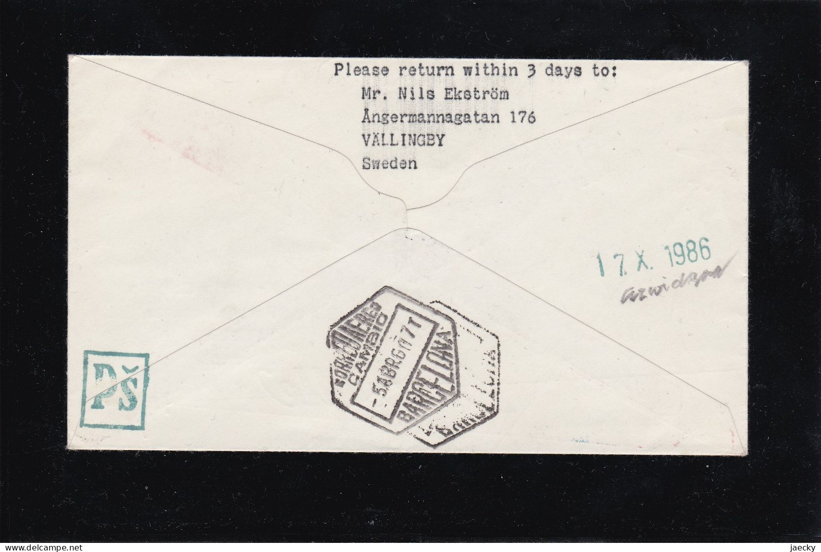 SAS-Erstflug Stockholm - Barcelona, 4.4.60 - Lettres & Documents