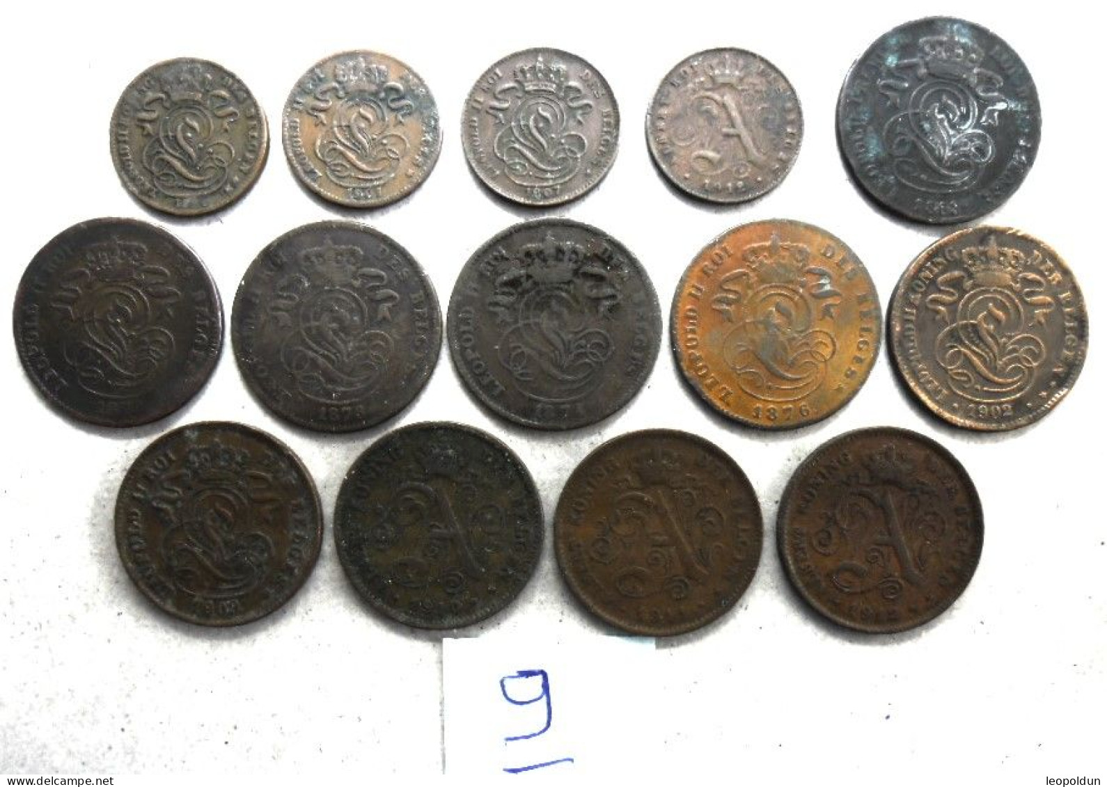 Lot De 1 Centime Et 2 Centimes Différents (lot 9) - Colecciones