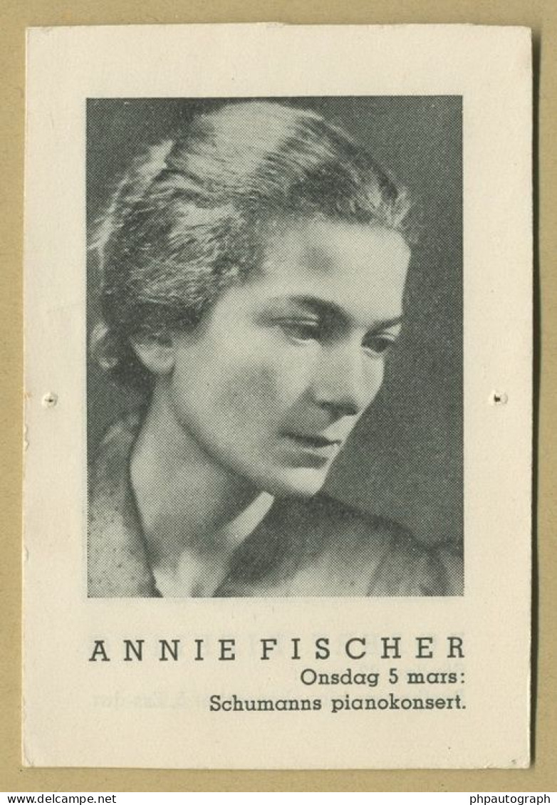 Annie Fischer (1914-1995) - Hungarian Pianist - Back Signed Photo - Stockholm 1941 - COA - Sänger Und Musiker