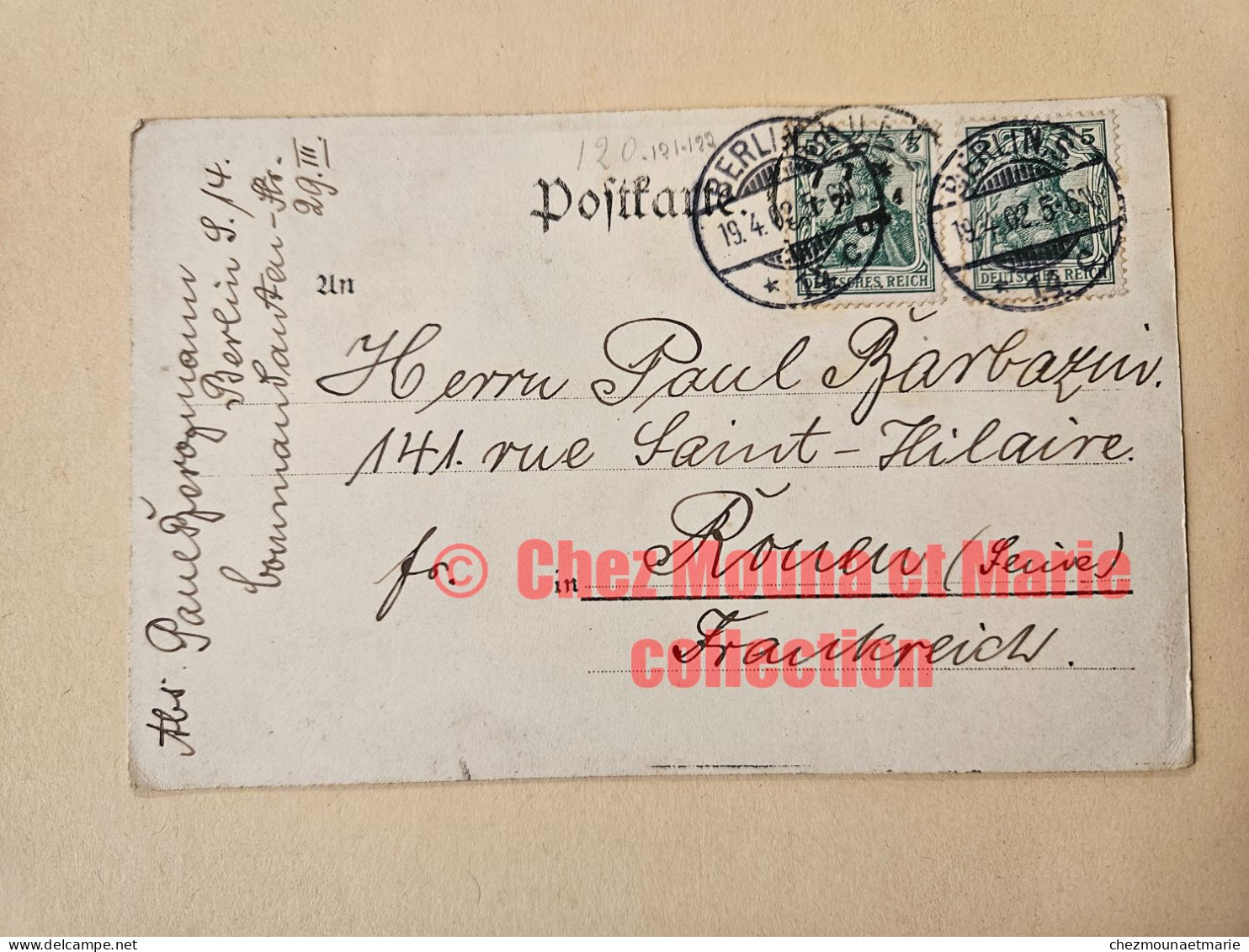 1902 CPA BILLET 1000 DM BERLIN DE PAUL BERGMANN POUR PAUL BARBAZIN ROUEN - Wilmersdorf