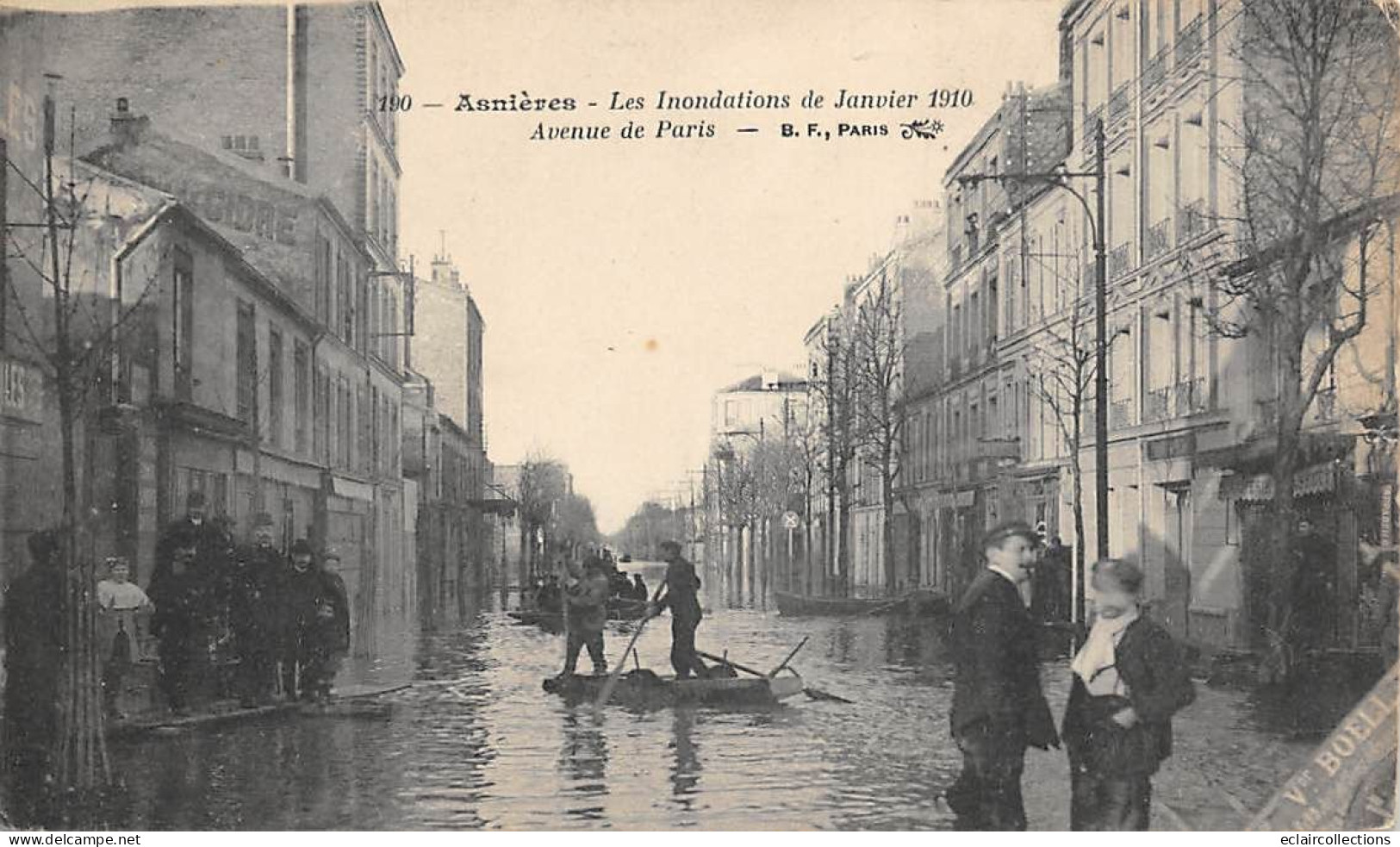 Asnières Sur Seine       92        Inondations  De  1910.  Avenue De Paris     N° 190         (voir Scan) - Asnieres Sur Seine