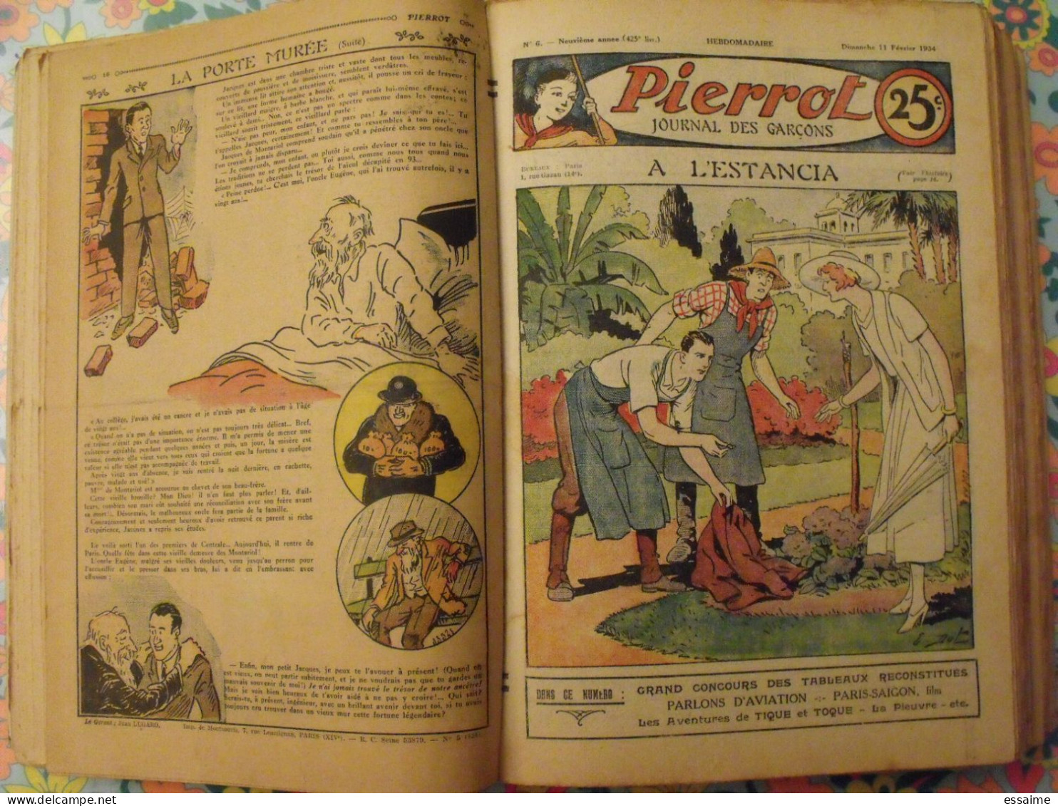 Pierrot reliure de 52 n° de 1934. n°1 à 52.  pitche, costo marijac jeanjean aviation le rallic dot bourdin cuvillier