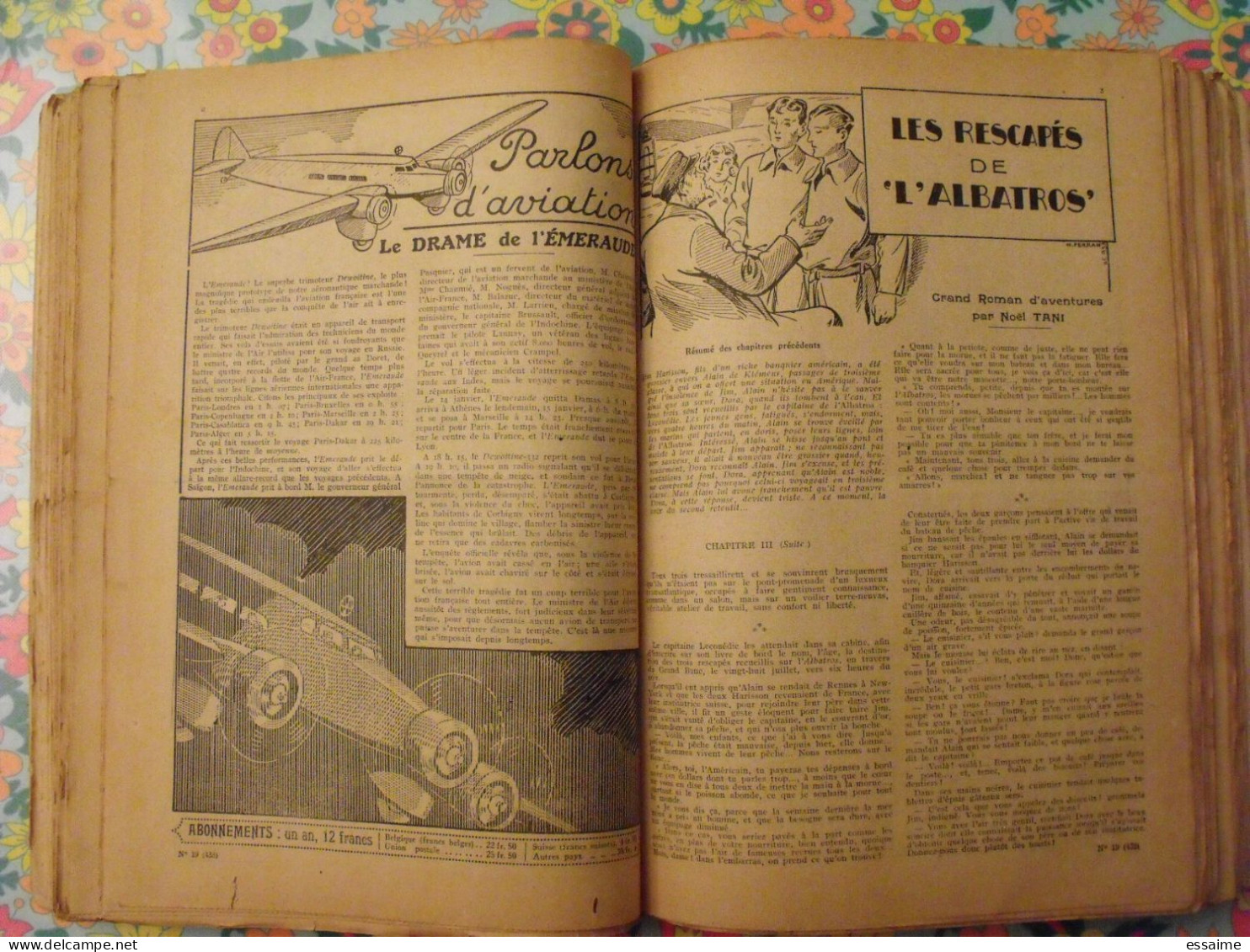 Pierrot reliure de 52 n° de 1934. n°1 à 52.  pitche, costo marijac jeanjean aviation le rallic dot bourdin cuvillier