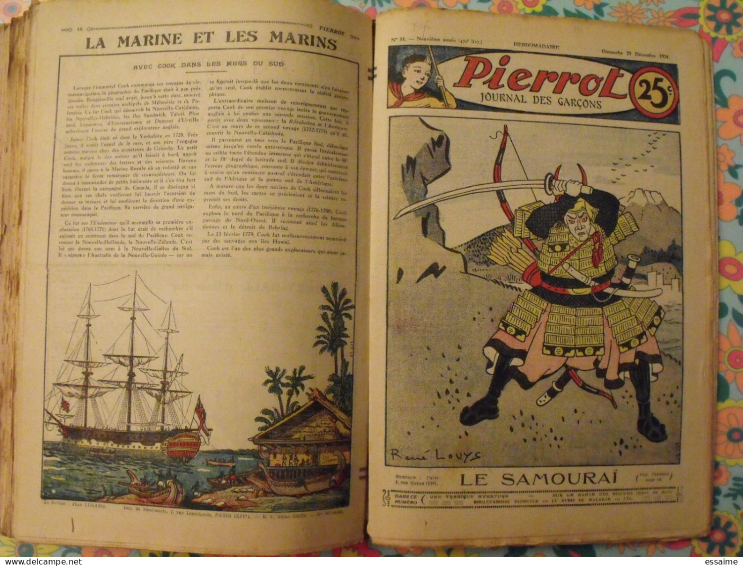 Pierrot reliure de 52 n° de 1934. n°1 à 52.  pitche, costo marijac jeanjean aviation le rallic dot bourdin cuvillier