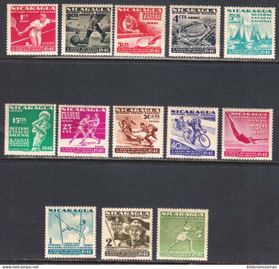 Nicaragua 1948 Mint Mounted, Full Set, Sc# ,SG - Nicaragua