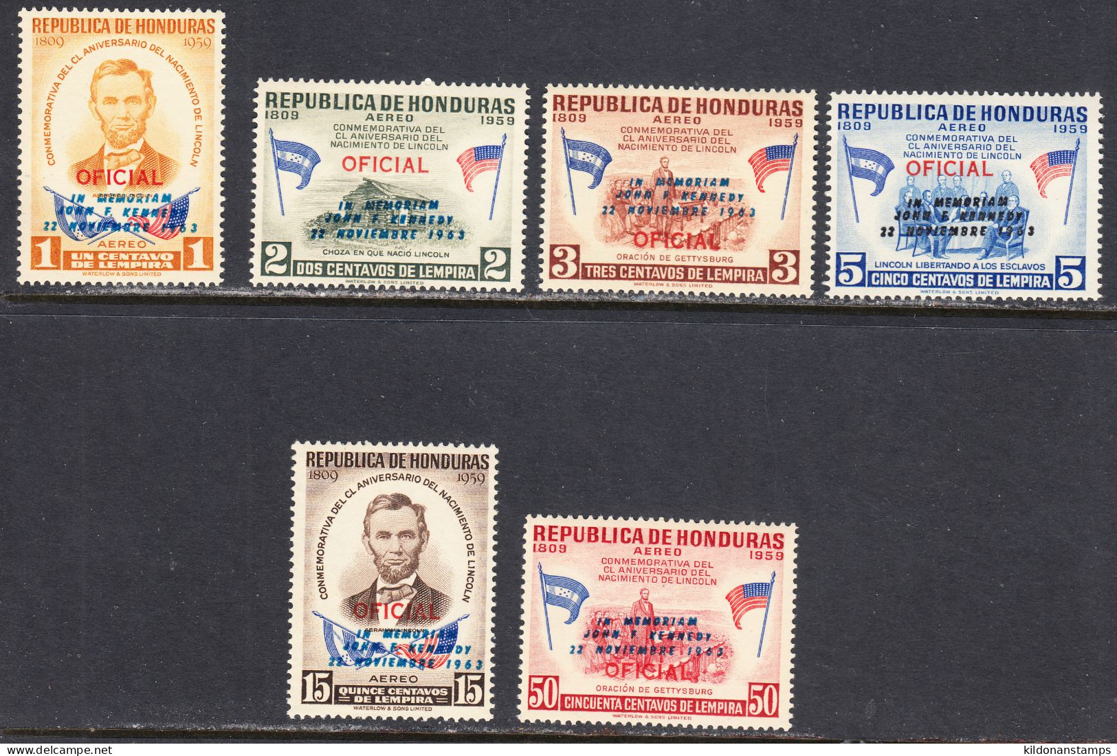 Honduras 1964 Kennedy, Mint No Hinge, Sc# ,SG ,Mi 212-217 - Honduras