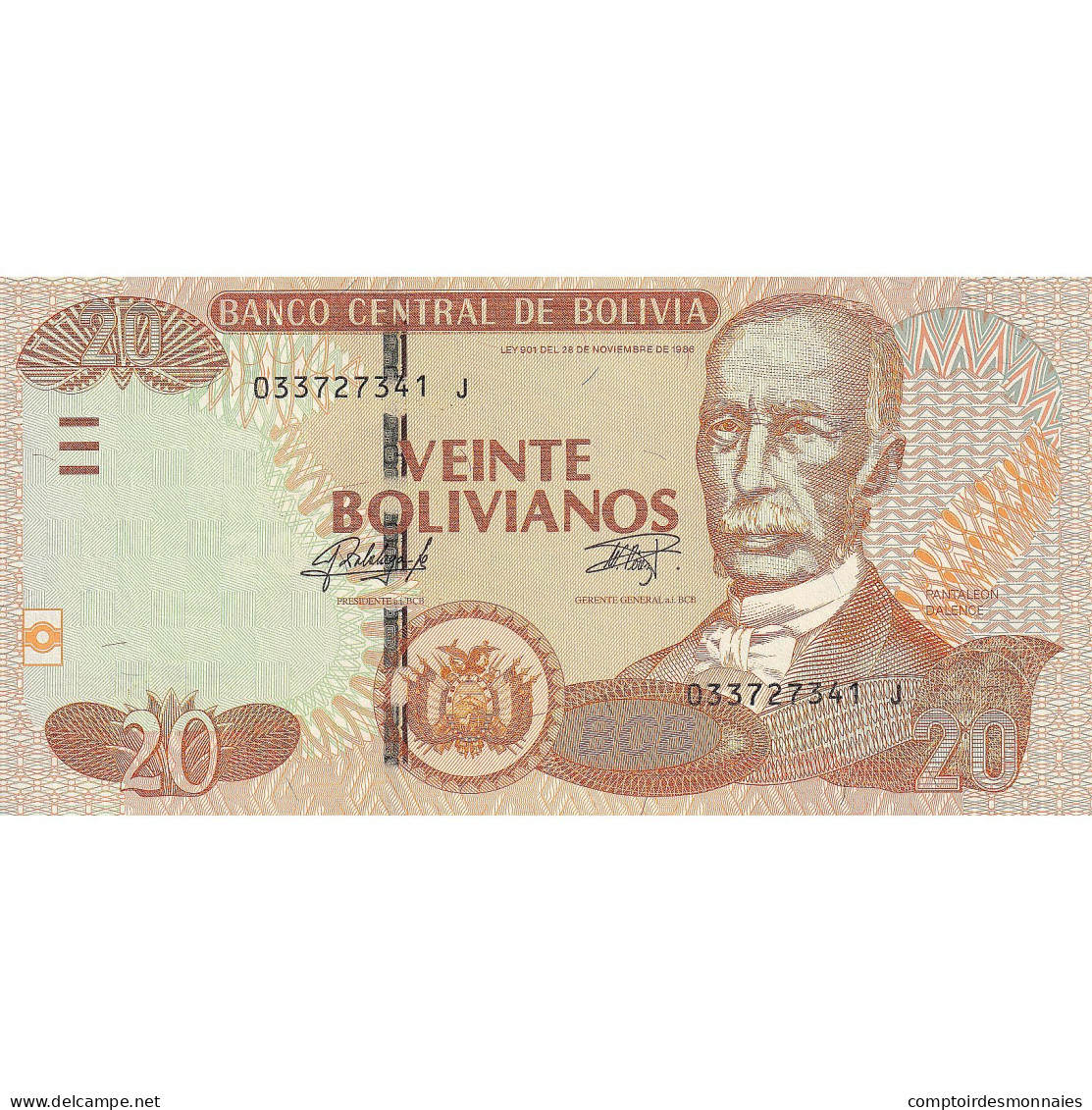 Bolivie, 20 Bolivianos, 1986, 1986-11-28, KM:205c, NEUF - Bolivië