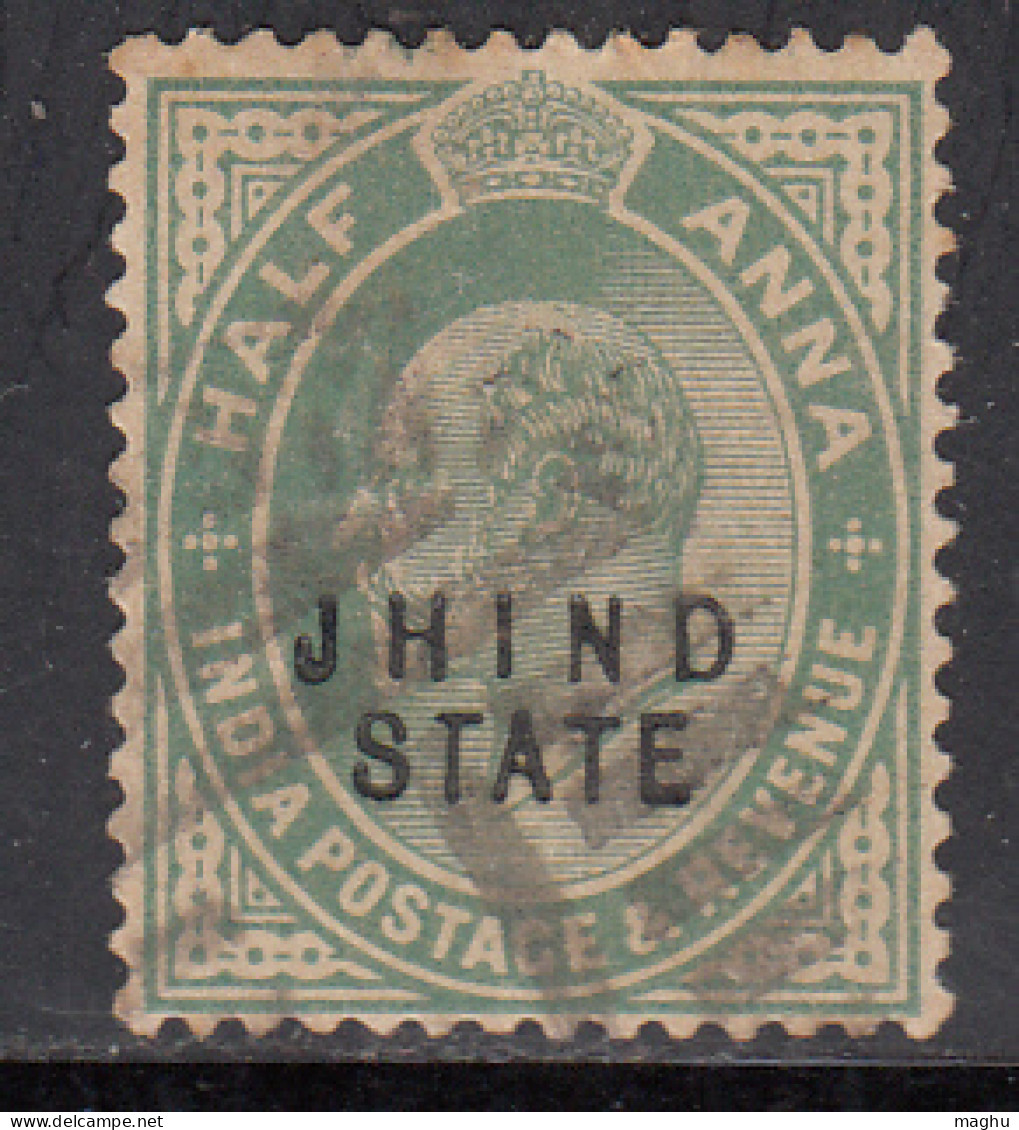 ½a Used Jind State. Edward Series, 1903-1909,  British India - Jhind