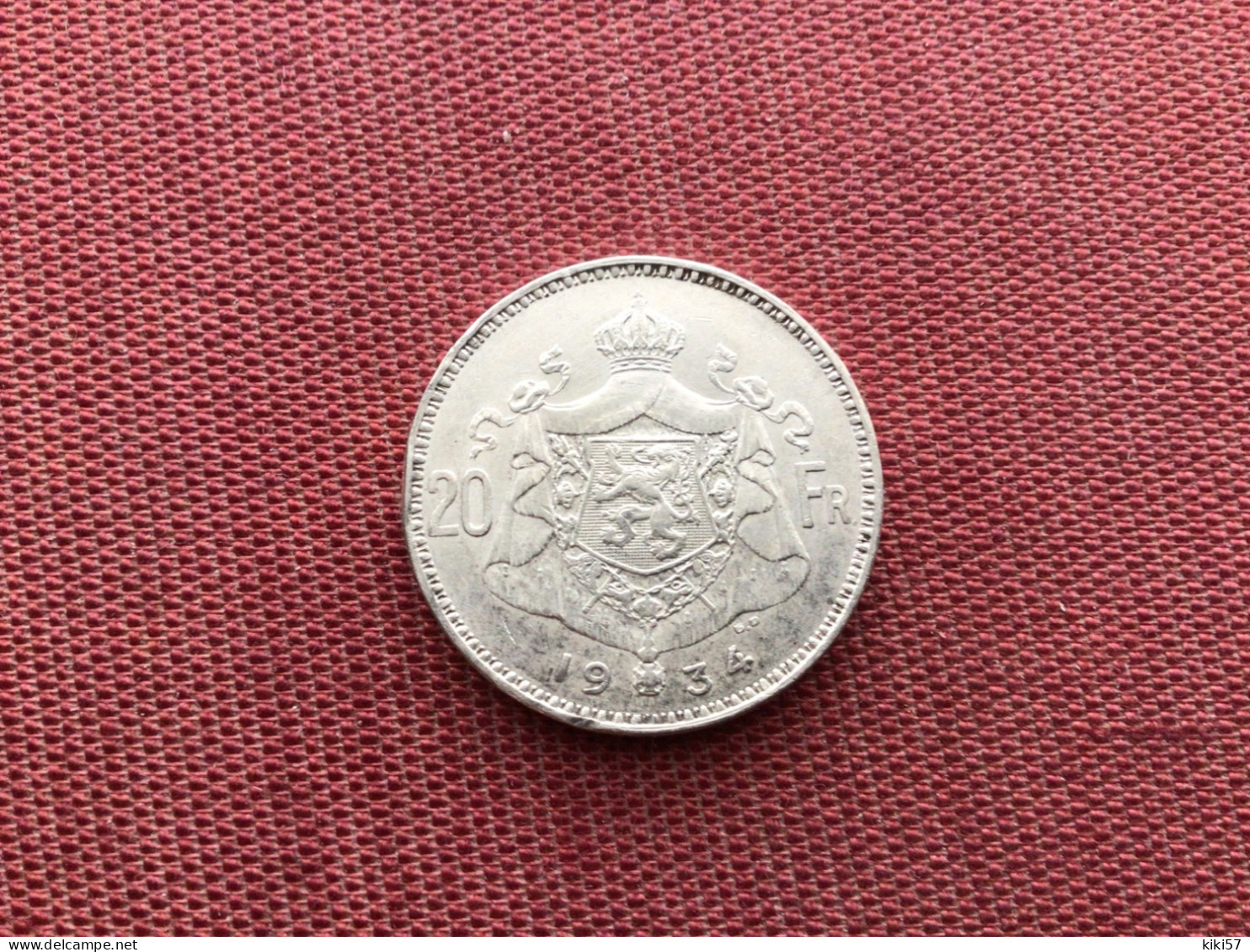 BELGIQUE Monnaie De 20 Francs 1934 Argent Position A - 20 Francs & 4 Belgas