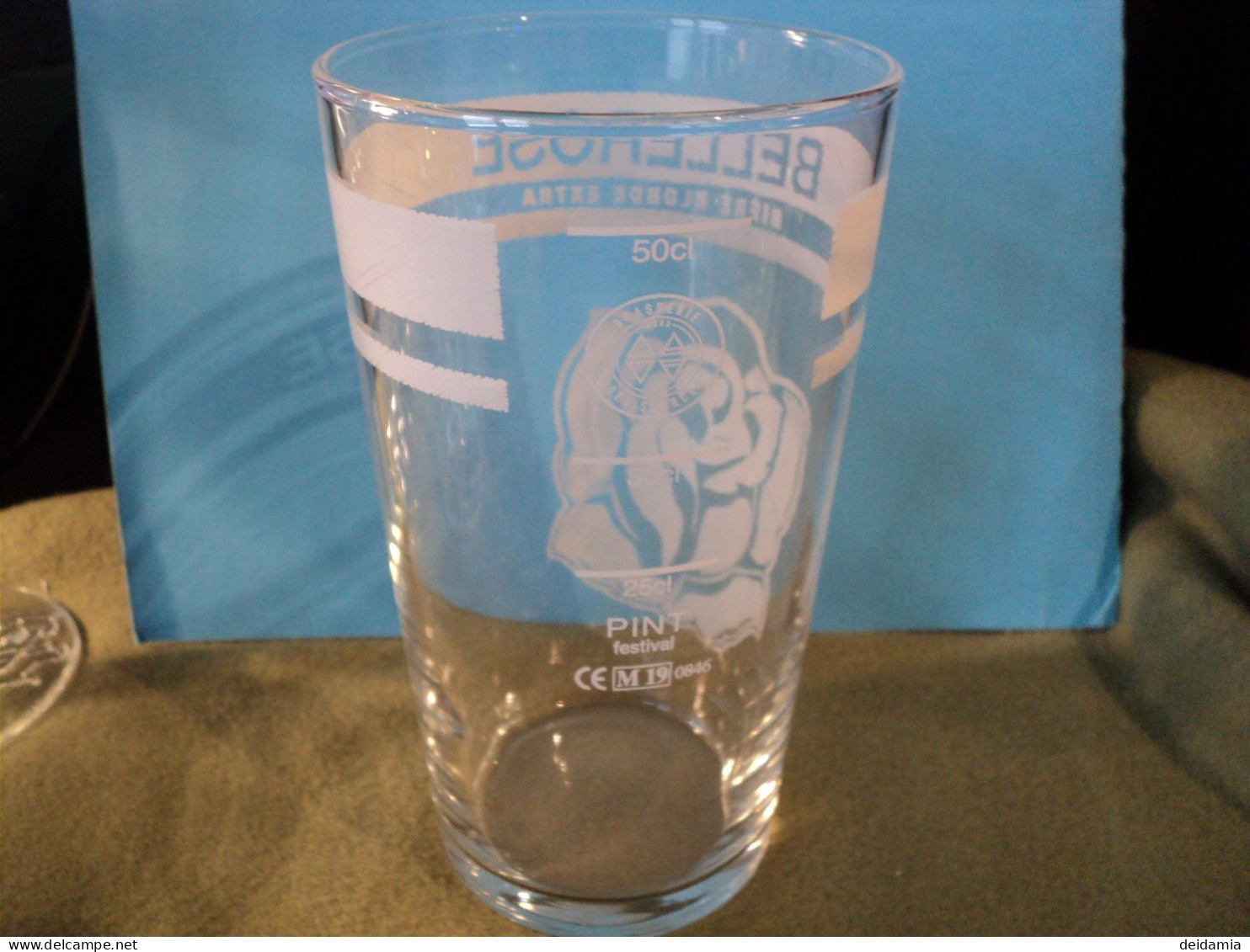 VERRE A BIERE BELLEROSE. BIERE BLONDE EXTRA. 50 CL.  PINT FESTIVAL. - Glasses