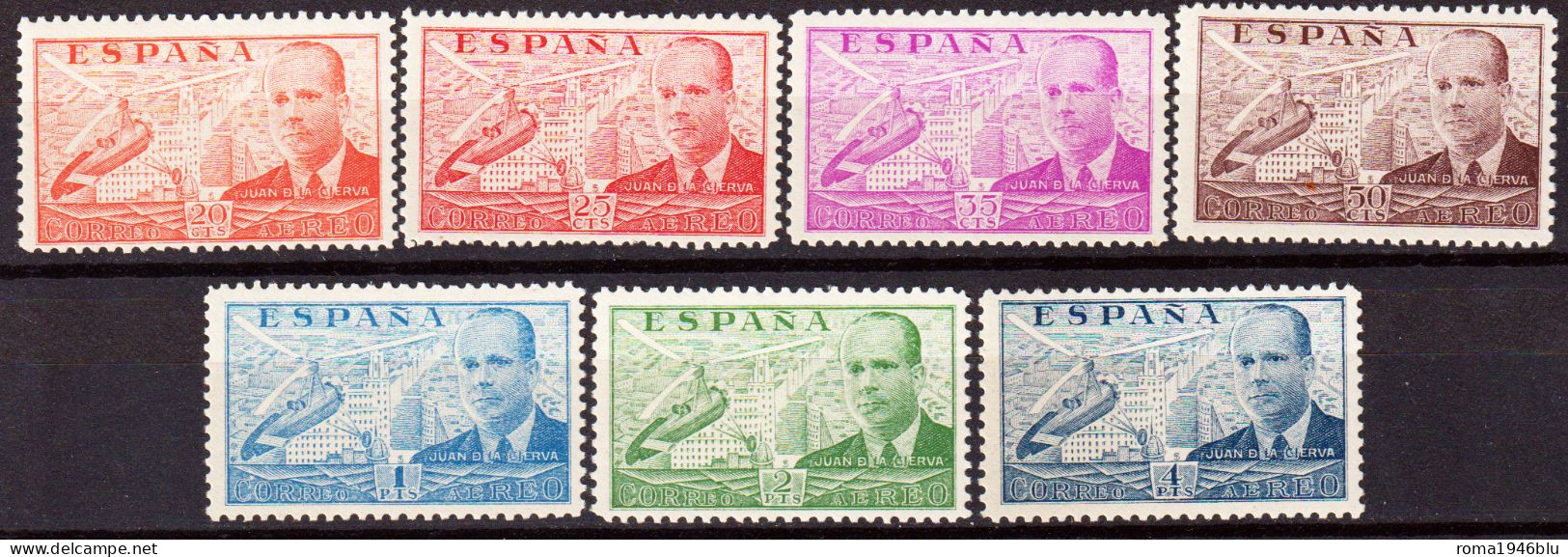 Spagna 1939 Posta Aerea Unif.195/201 **/MNH VF/F - Neufs