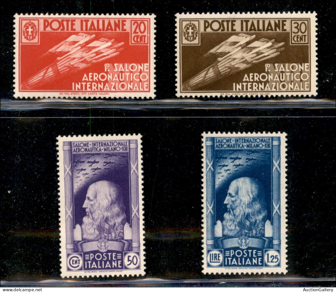 Regno - Vittorio Emanuele III - 1935 - Salone Aeronautico (384/387) - Serie Completa - Gomma Integra - Cert AG - Altri & Non Classificati