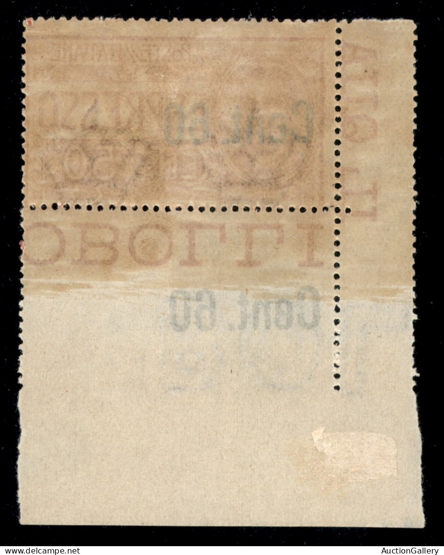 Regno - Espressi - 1922 - 60 Cent Su 50 (6ea Varietà I) - Angolo Di Foglio (pos.196) - Soprastampa A Sinistra Ripetuta S - Sonstige & Ohne Zuordnung