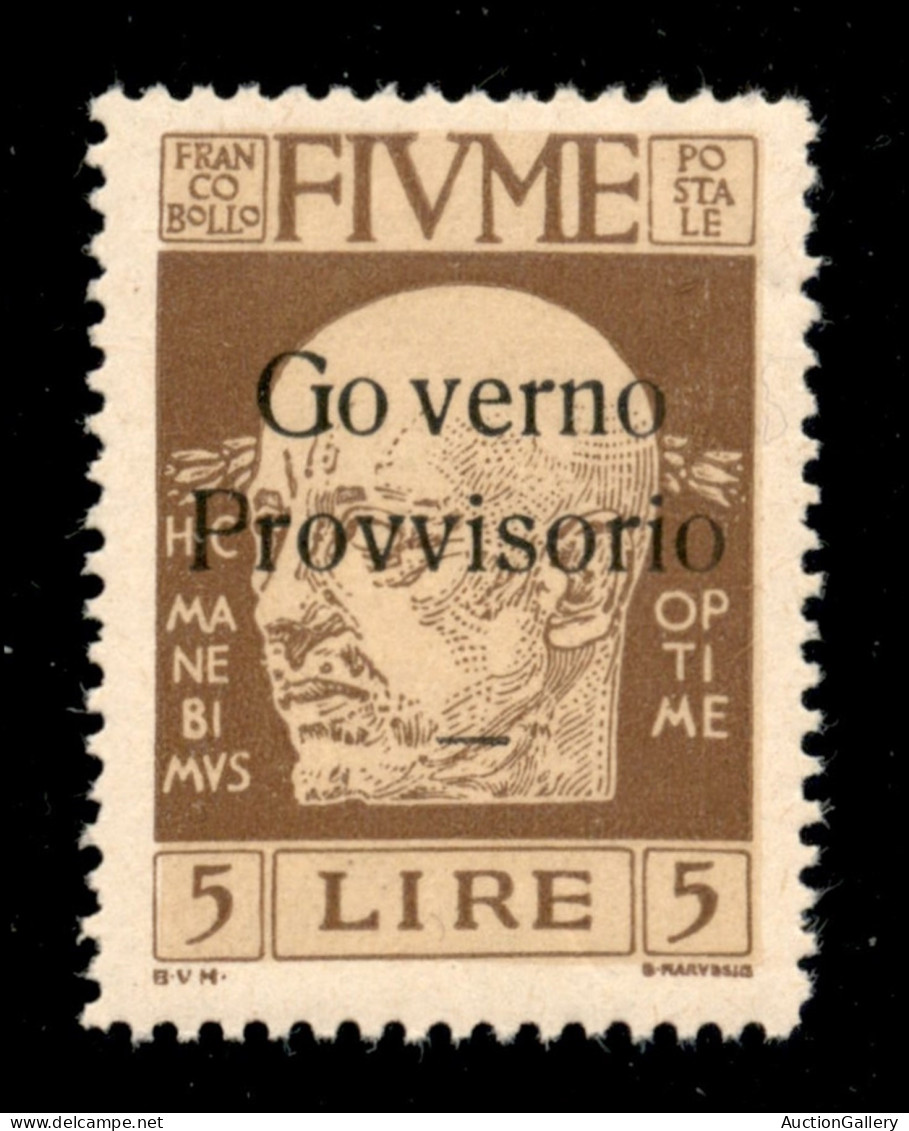 Occupazioni I Guerra Mondiale - Fiume - 1921 - 5 Lire D'Annunzio (162) - Gomma Integra - Other & Unclassified