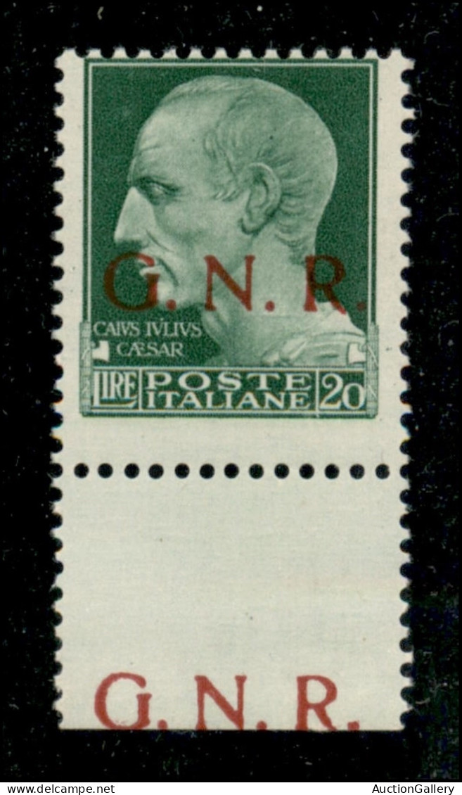 Repubblica Sociale Italiana - G.N.R. Verona - 1944 - 20 Lire (487kc) Bordo Foglio Con Soprastampa Ripetuta A Margine - G - Otros & Sin Clasificación