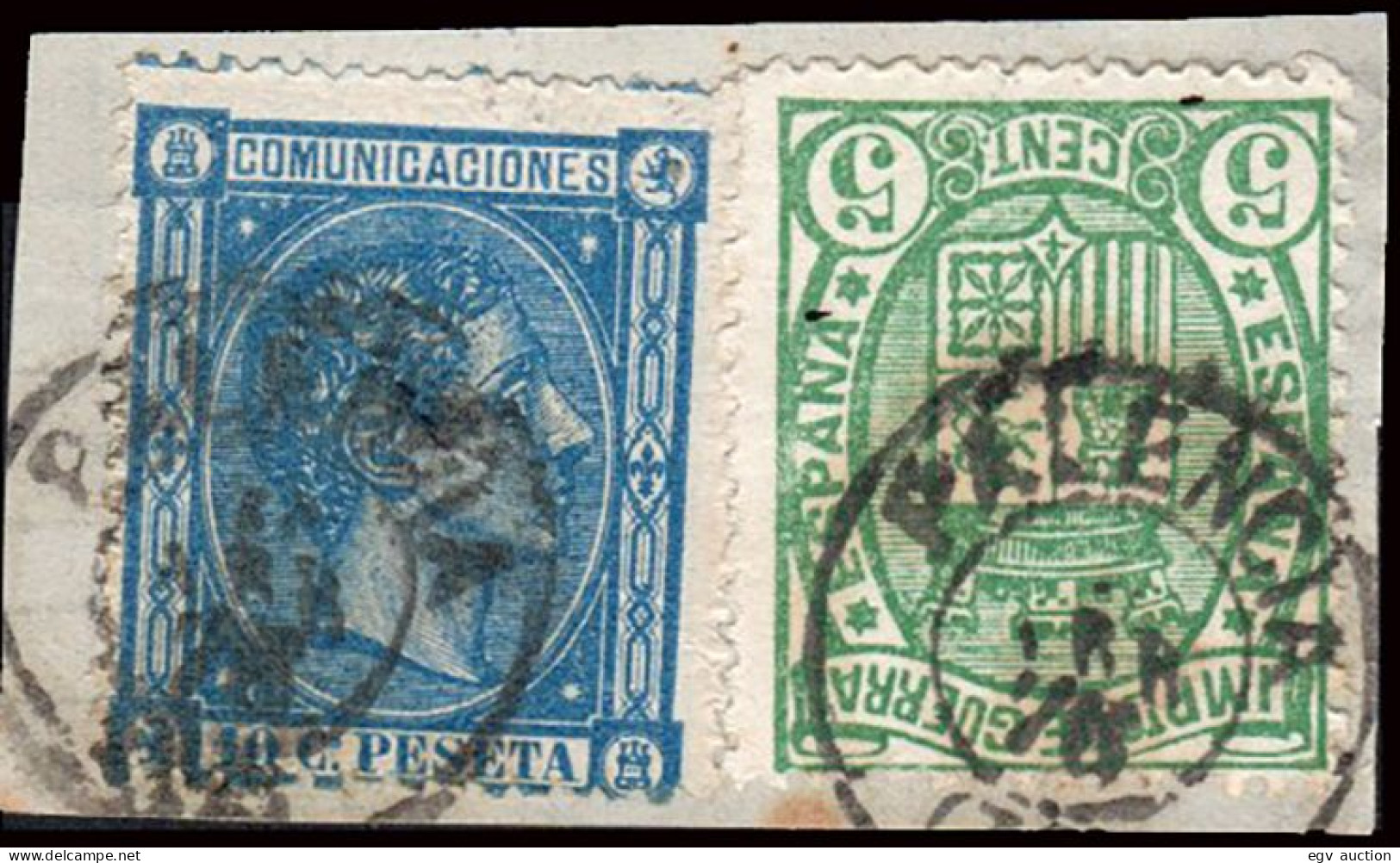 Palencia - Edi O 154+164 - Fragmento Mat Fech. Tp. II "Palencia" - Used Stamps