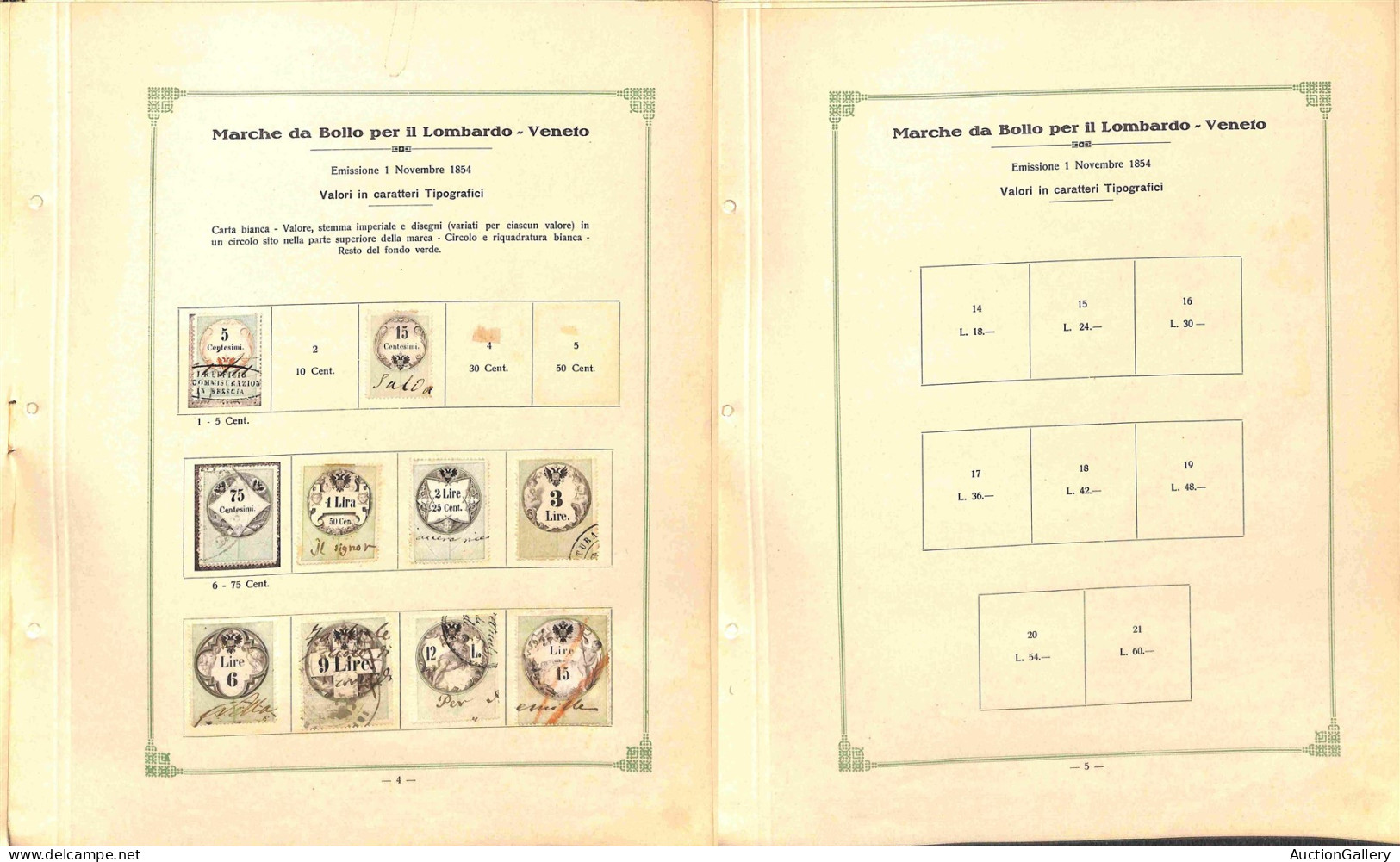 Lotti&Collezioni - LOMBARDO VENETO - Marche Da Bollo - 1854/1870 - Album Catalogo Delle Marche Da Bollo A Cura Di F. Luc - Other & Unclassified
