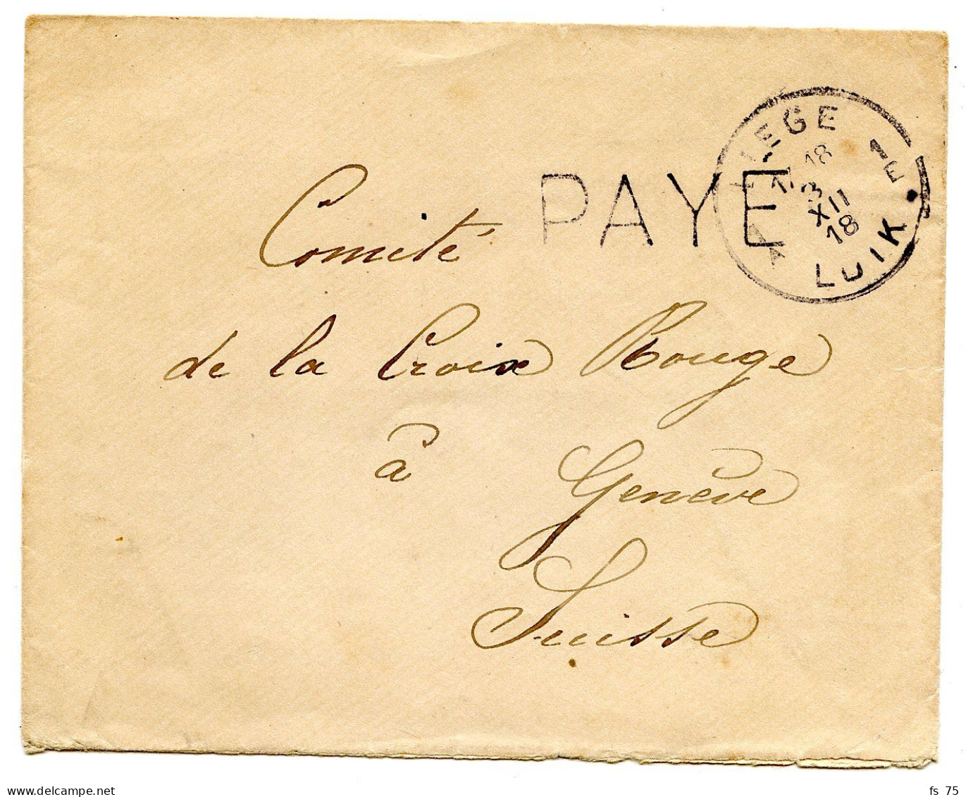 BELGIQUE - SIMPLE CERCLE LIEGE + PAYE ET MECANIQUE LIEGE + PORT PAYE SUR 2 LETTRES - Cartas & Documentos