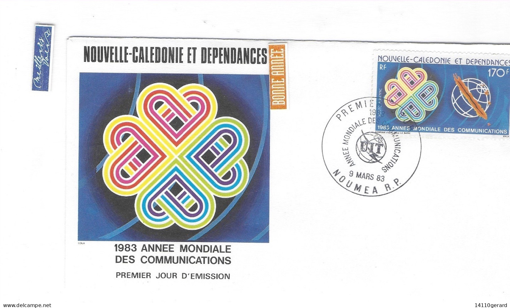 NOUVELLE-CALÉDONIE ET DÉPENDANCES  1983 ANNÉE MONDIALE DES COMMUNICATIONS 9/03/1983 - Brieven En Documenten