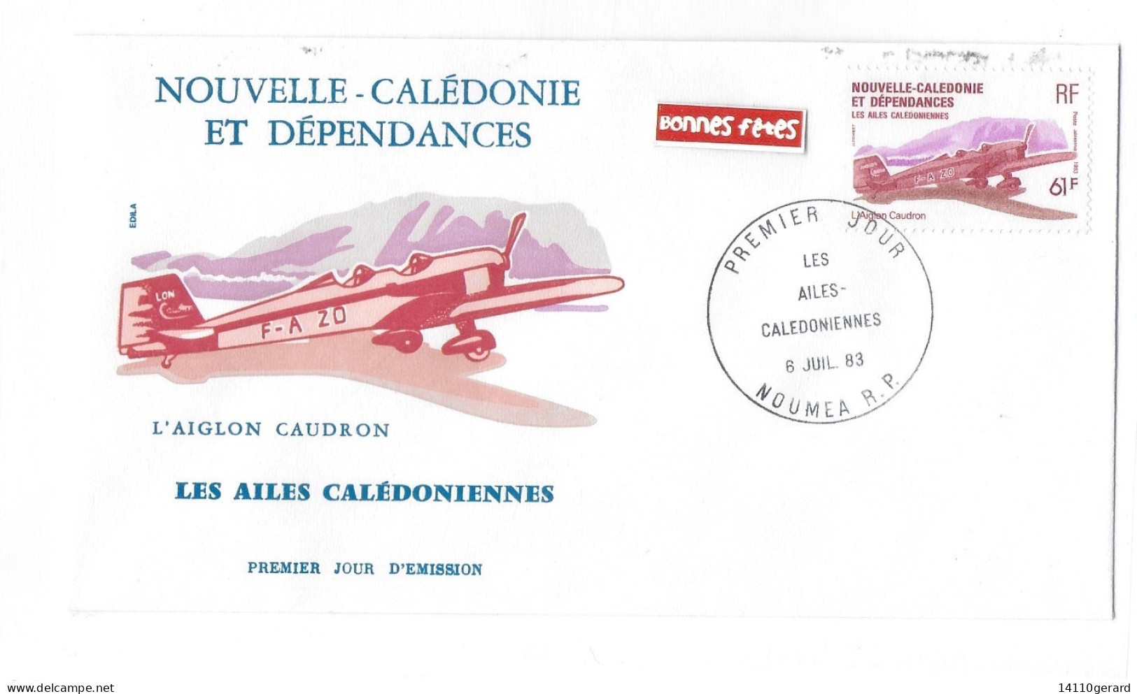 NOUVELLE-CALÉDONIE ET DÉPENDANCES BANGKOK LES AILES CALÉDONIENNES 6juillet 1983 - Cartas & Documentos